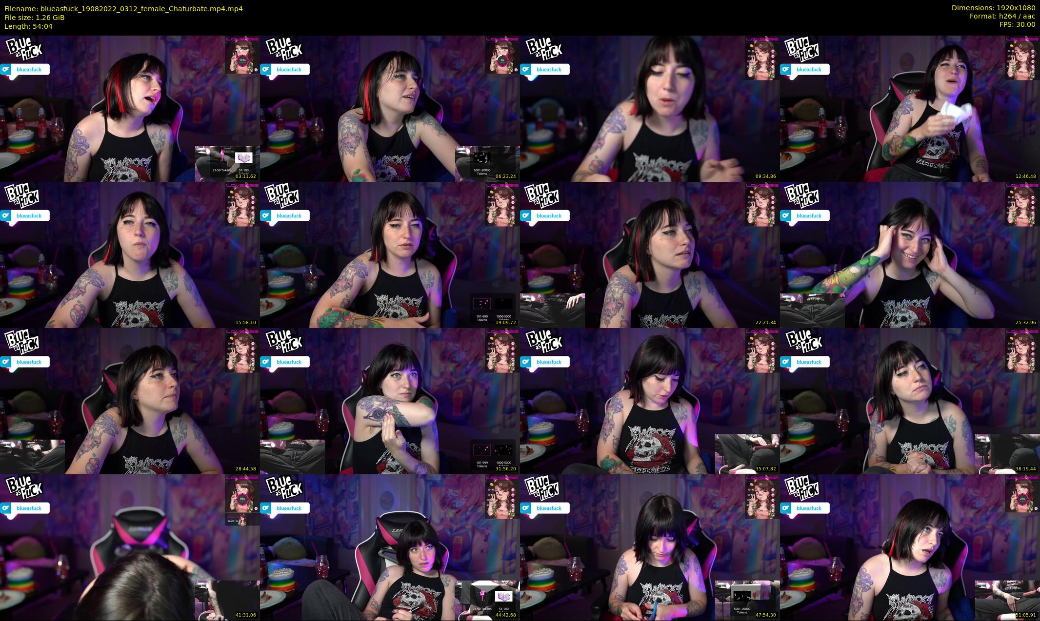 blueasfuck — 55 minute Chaturbate female cam show recording, 1080p, Aug 19, 2022