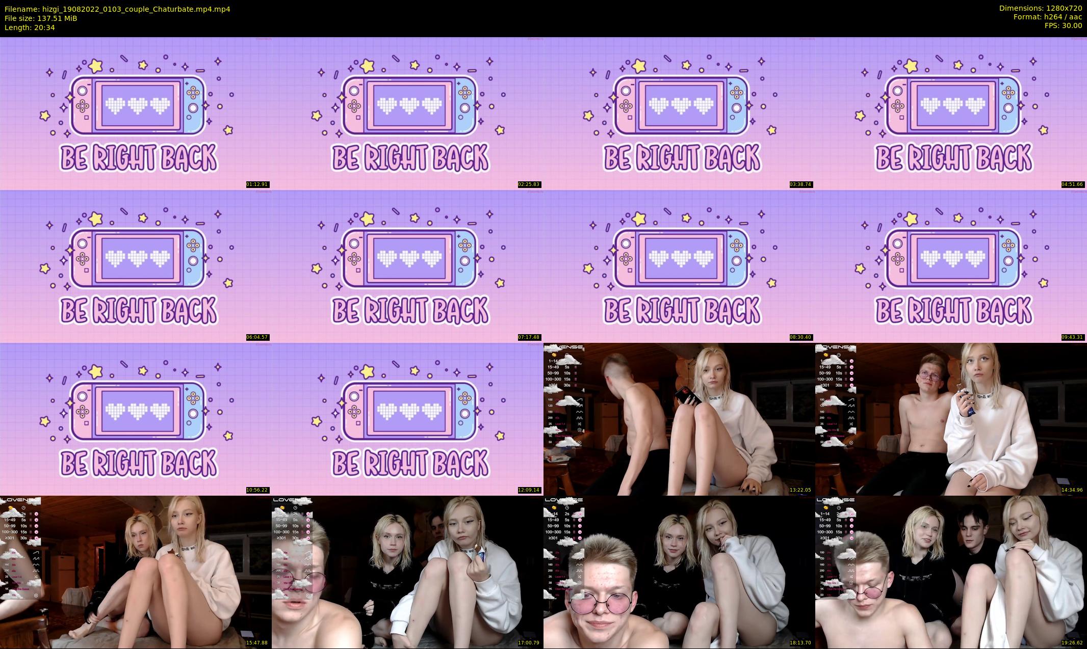hizgi — 21 minute Chaturbate couple cam show recording, 720p, Aug 19, 2022