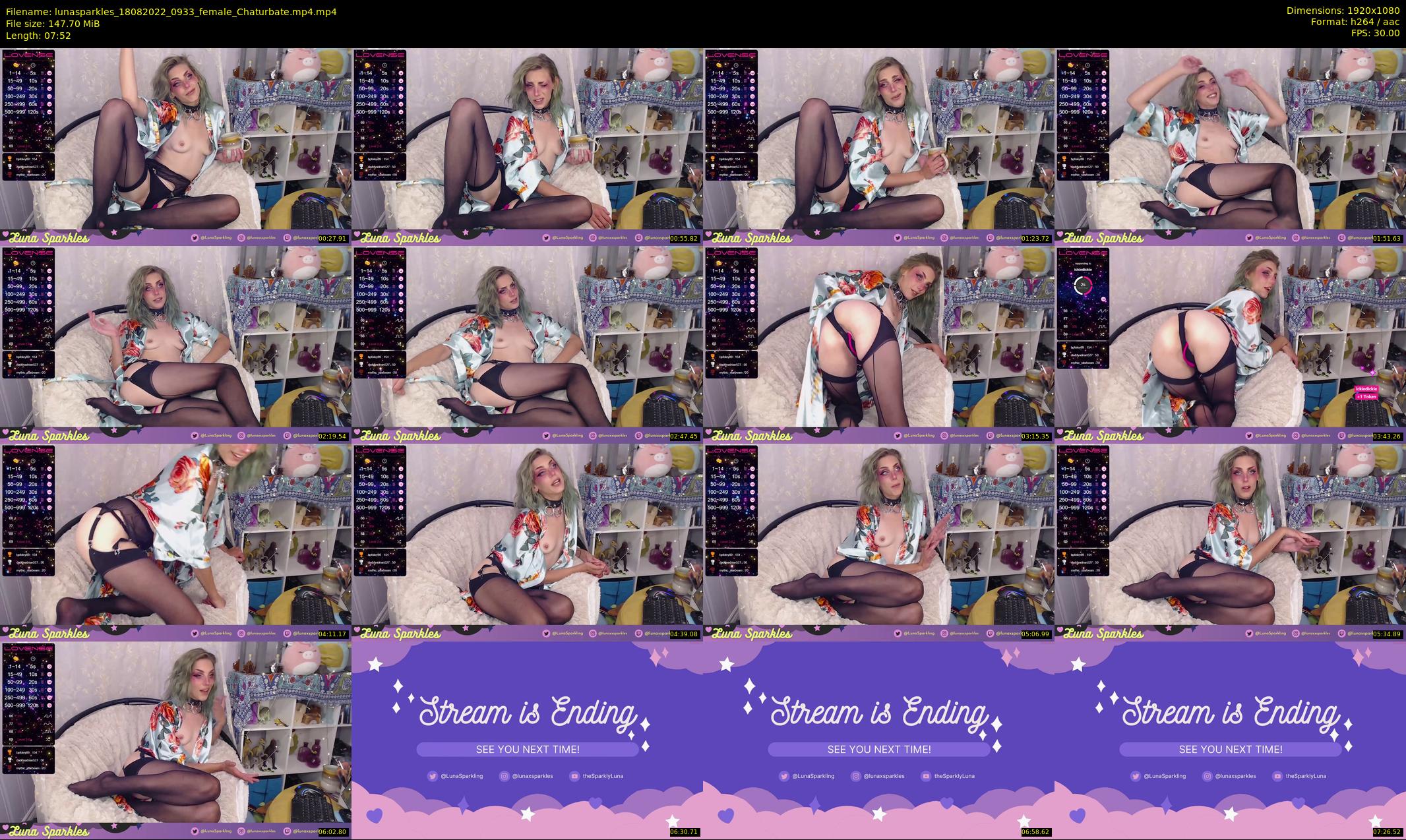 lunasparkles — 8 minute Chaturbate female cam show recording, 1080p, Aug 18, 2022