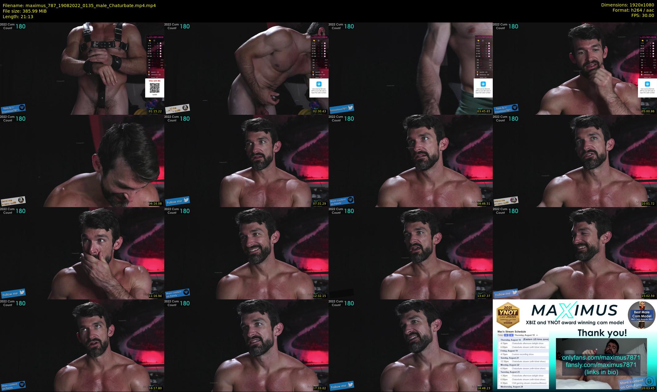 maximus_787 — 22 minute Chaturbate male cam show recording, 1080p, Aug 19, 2022