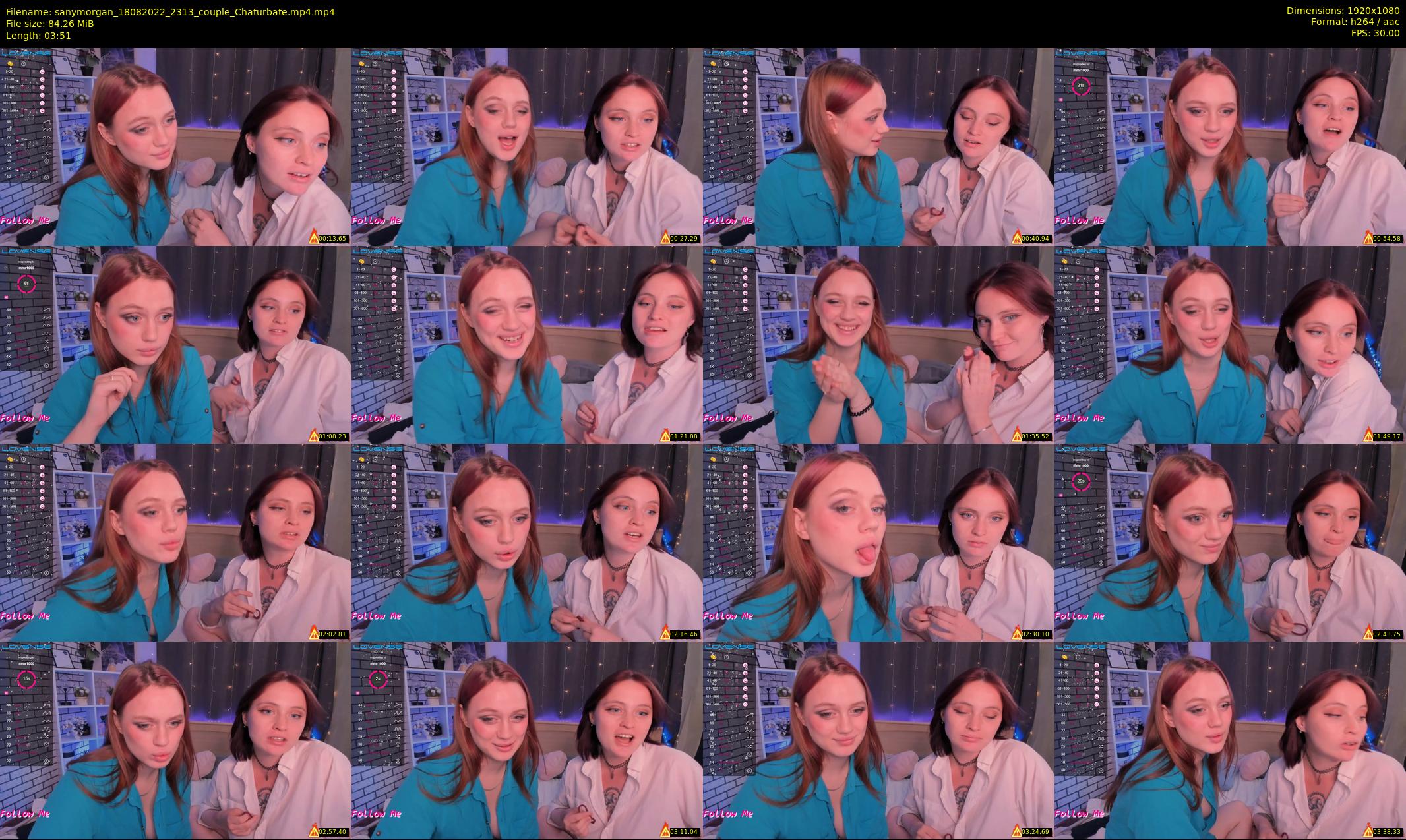 sanymorgan — 4 minute Chaturbate couple cam show recording, 1080p, Aug 18, 2022
