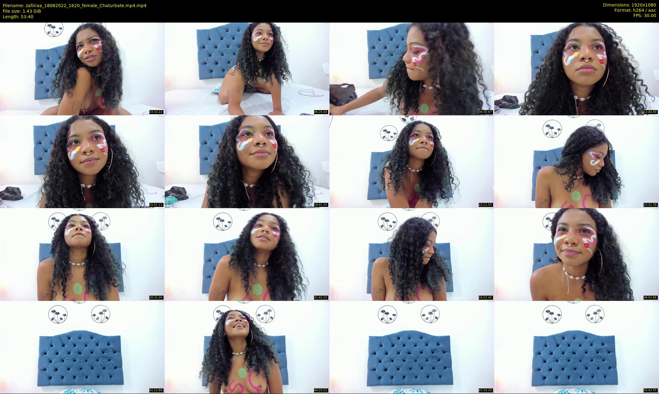zafiiraa — 54 minute Chaturbate female cam show recording, 1080p, Aug 18, 2022