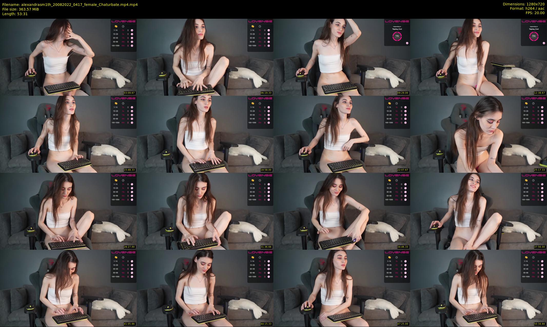 alexandrasm1th — 54 minute Chaturbate female cam show recording, 720p, Aug 20, 2022
