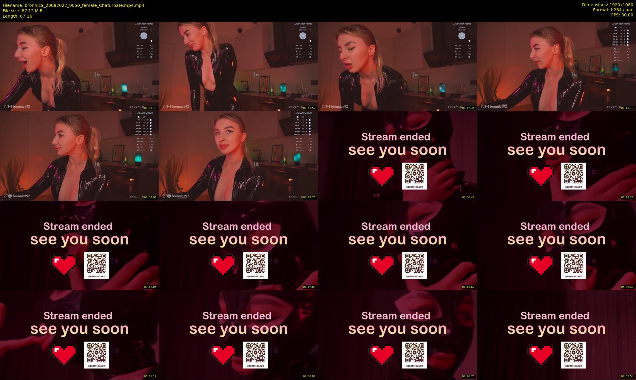 bronnica — 8 minute Chaturbate female cam show recording, 1080p, Aug 20, 2022