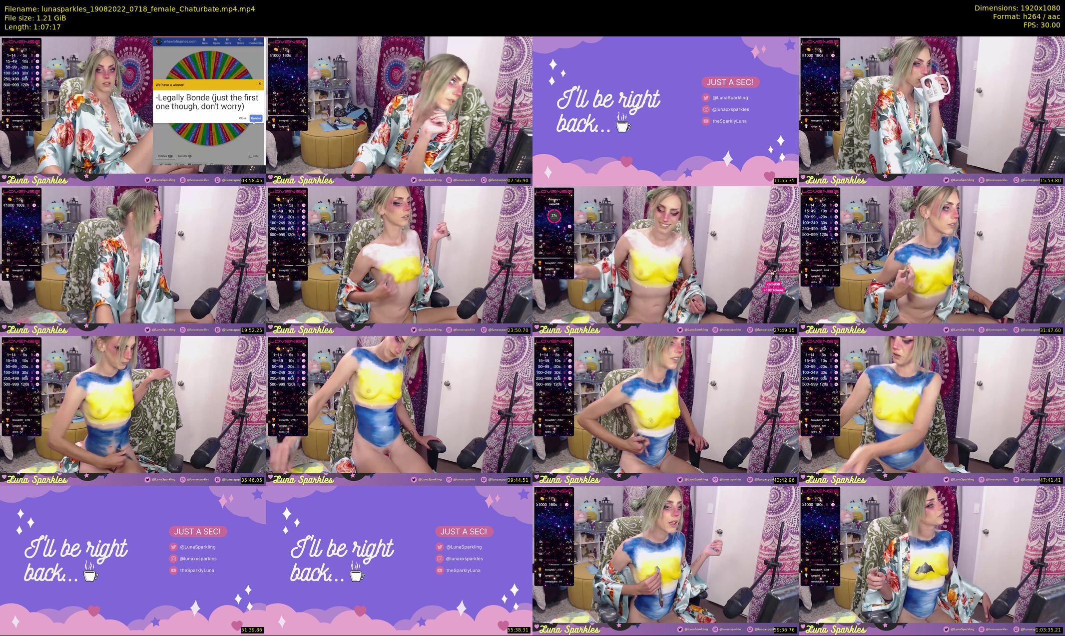 lunasparkles — 68 minute Chaturbate female cam show recording, 1080p, Aug 19, 2022