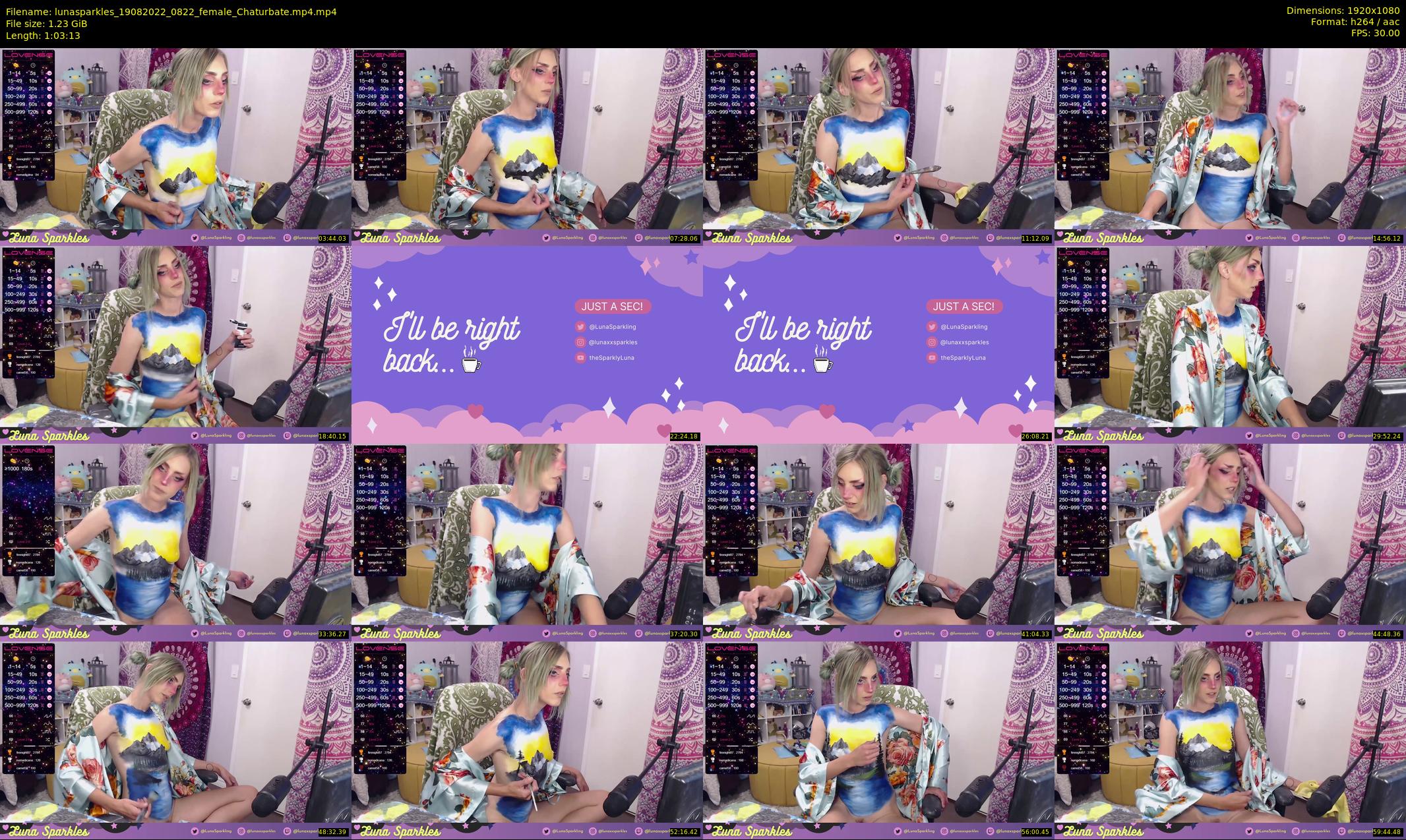 lunasparkles — 64 minute Chaturbate female cam show recording, 1080p, Aug 19, 2022