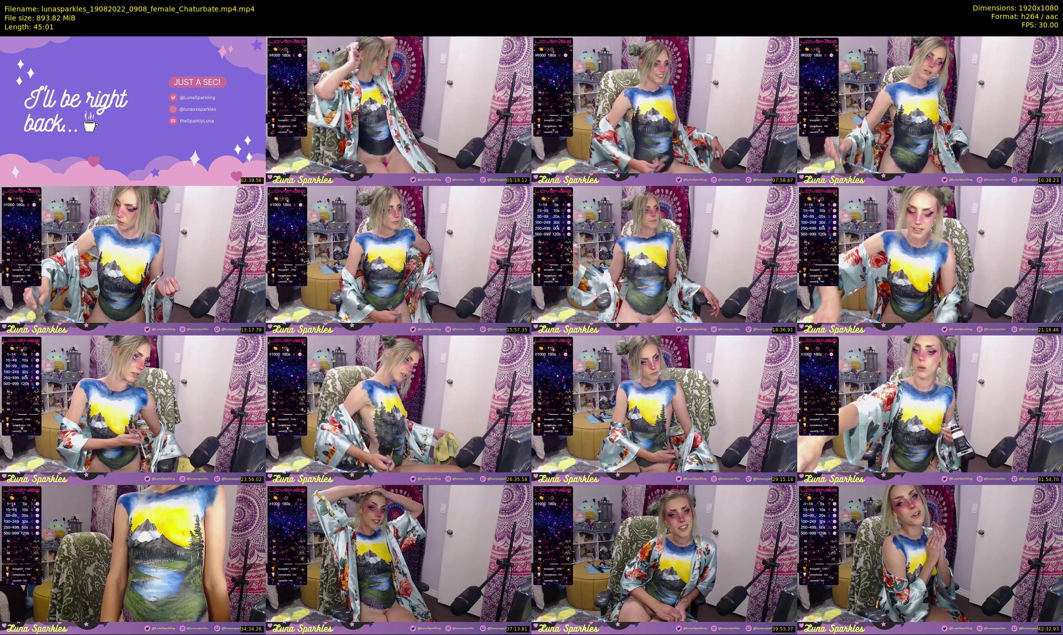 lunasparkles — 46 minute Chaturbate female cam show recording, 1080p, Aug 19, 2022