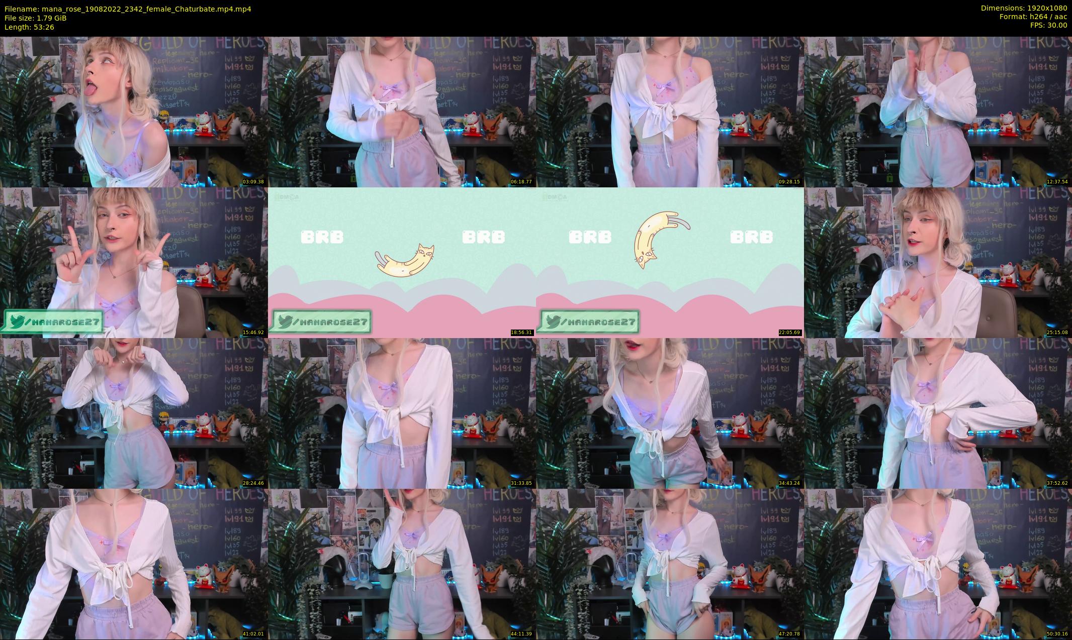 mana_rose — 54 minute Chaturbate female cam show recording, 1080p, Aug 19, 2022