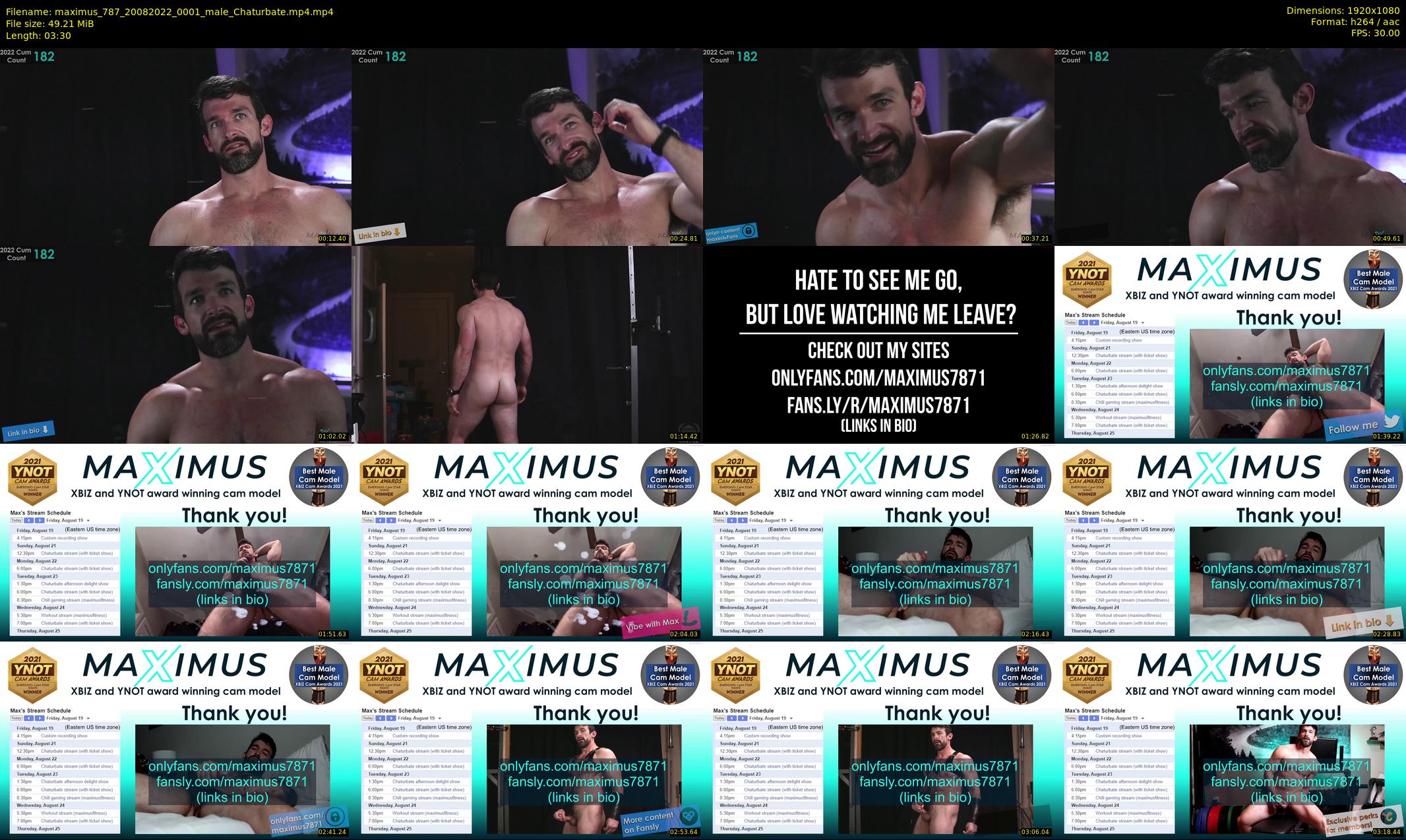 maximus_787 — 4 minute Chaturbate male cam show recording, 1080p, Aug 20, 2022