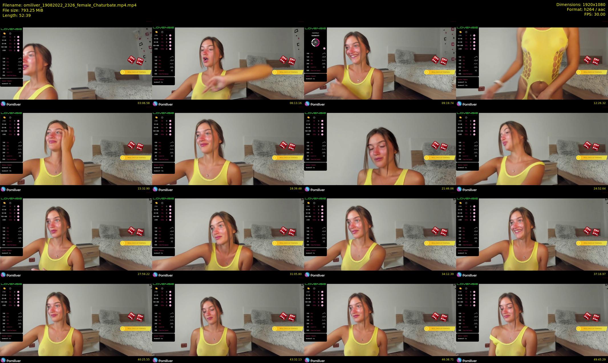 omiliver — 53 minute Chaturbate female cam show recording, 1080p, Aug 19, 2022