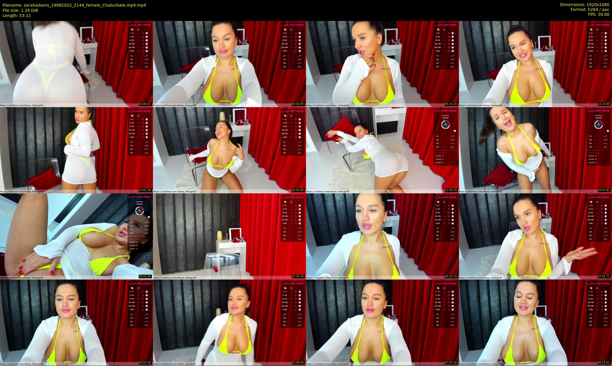 sarahadams — 54 minute Chaturbate female cam show recording, 1080p, Aug 19, 2022