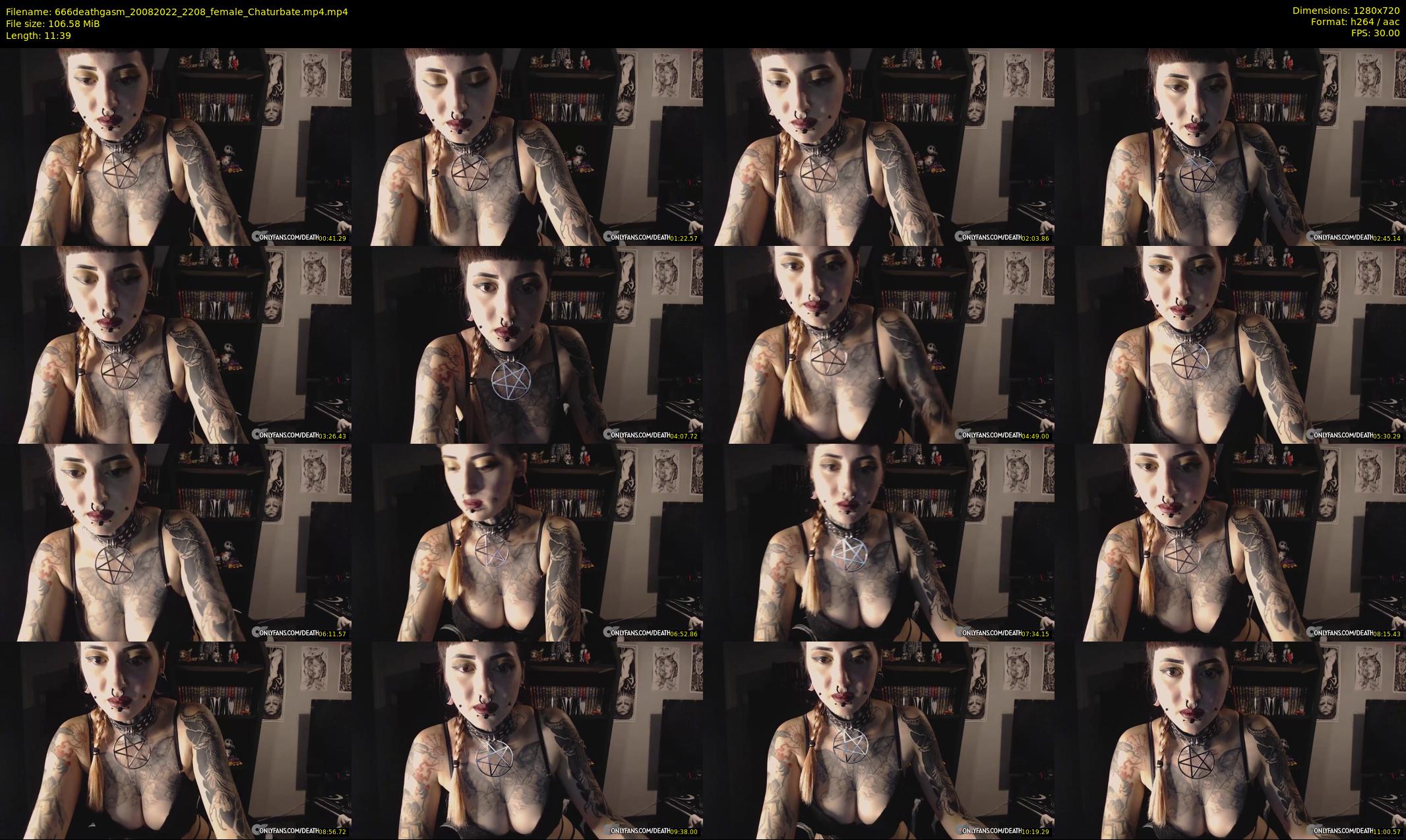 666deathgasm — 12 minute Chaturbate female cam show recording, 720p, Aug 20, 2022
