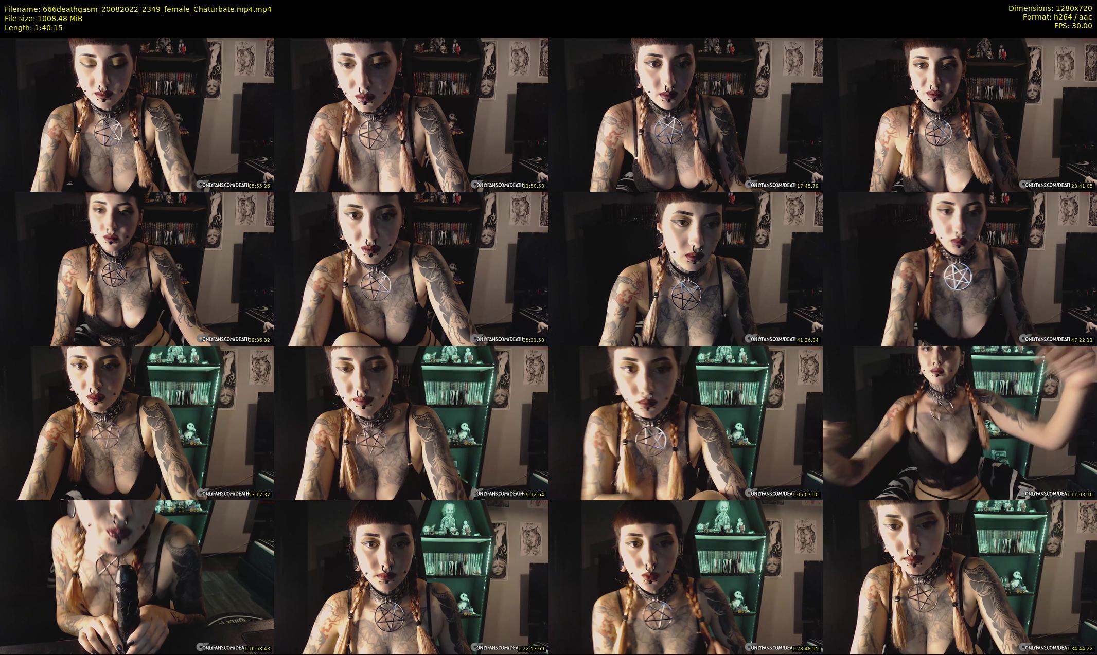 666deathgasm — 101 minute Chaturbate female cam show recording, 720p, Aug 20, 2022
