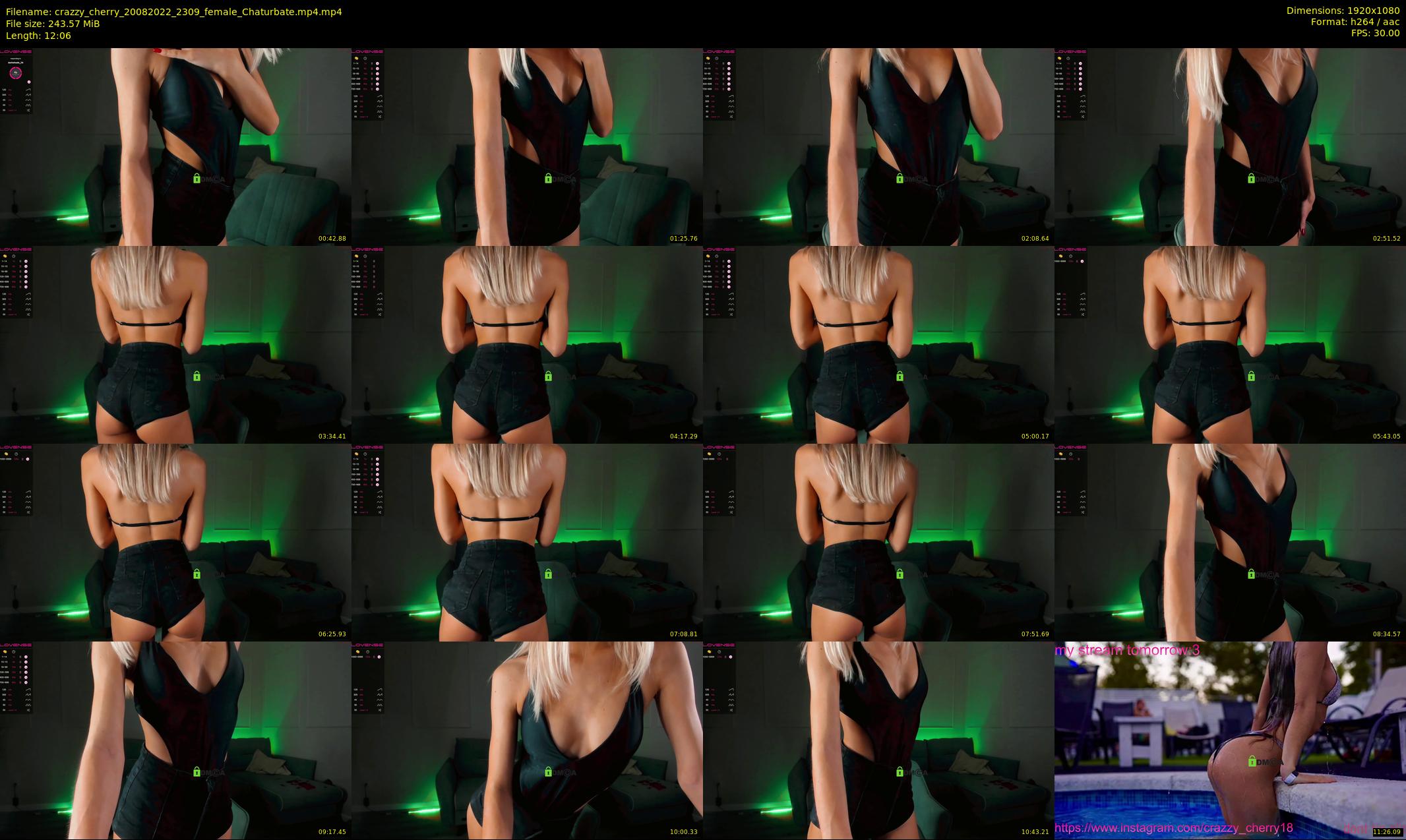 crazzy_cherry — 13 minute Chaturbate female cam show recording, 1080p, Aug 20, 2022