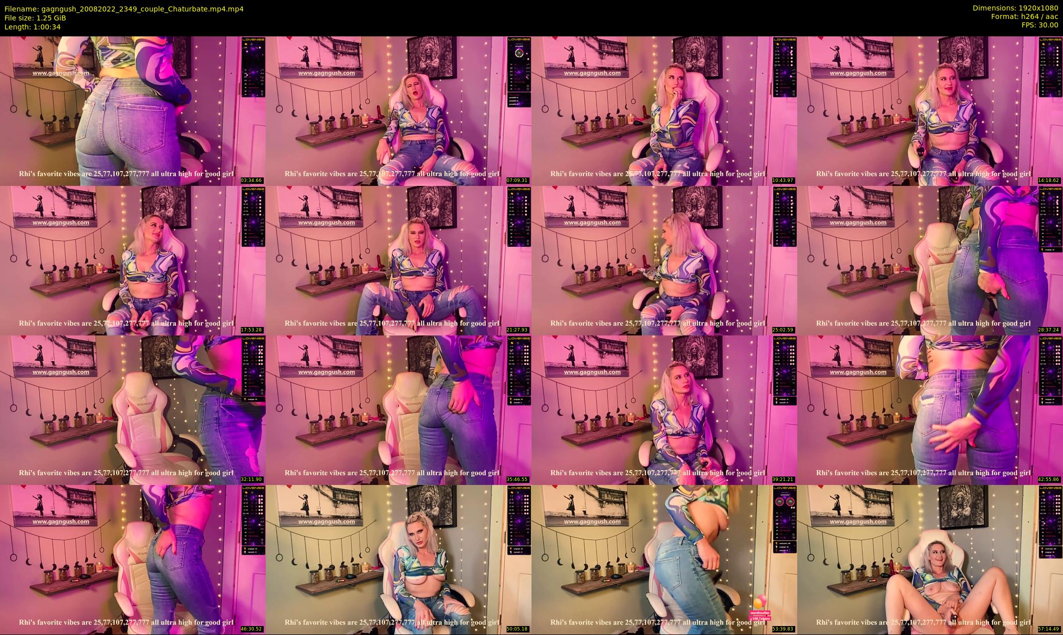 gagngush — 61 minute Chaturbate couple cam show recording, 1080p, Aug 20, 2022