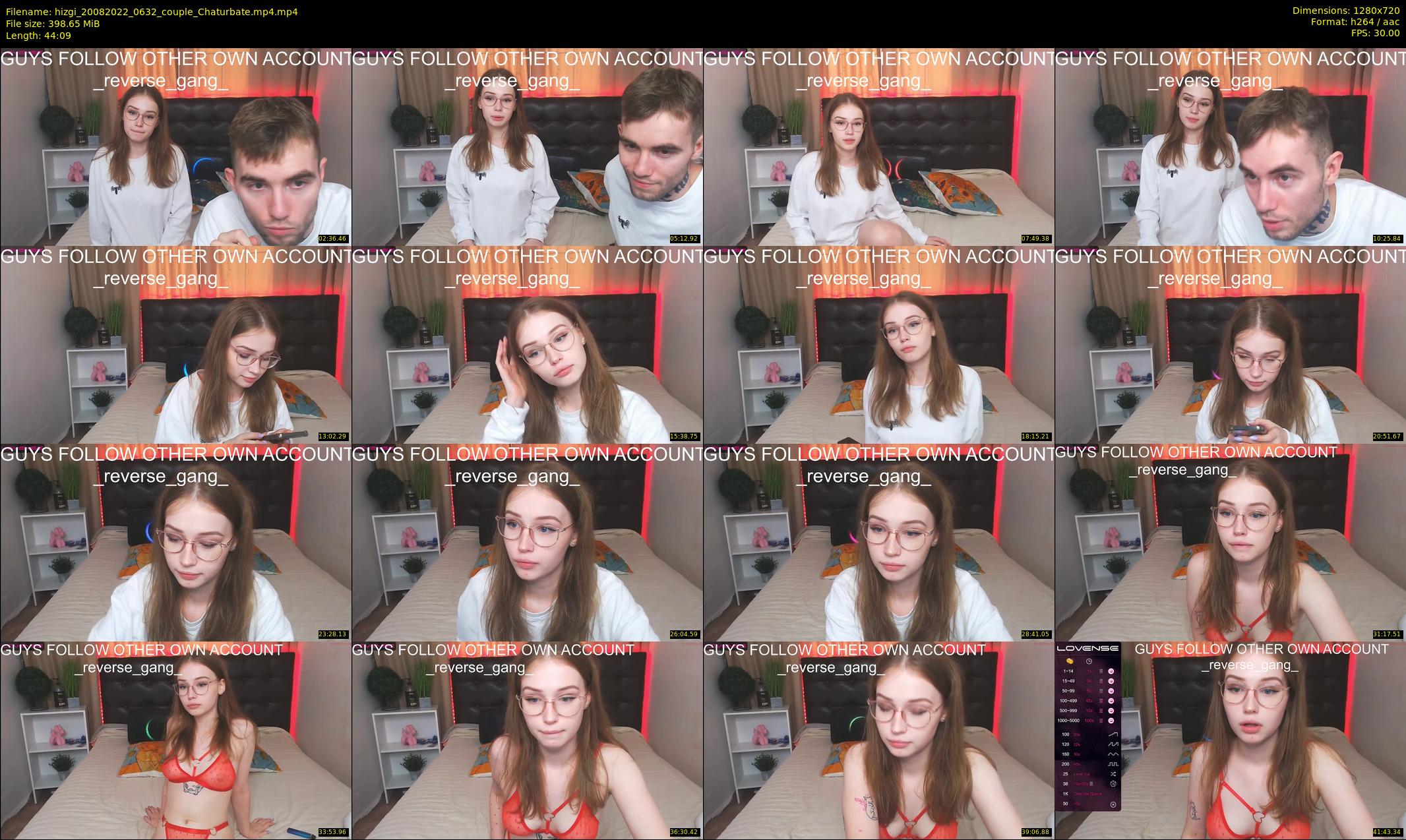 hizgi — 45 minute Chaturbate couple cam show recording, 720p, Aug 20, 2022
