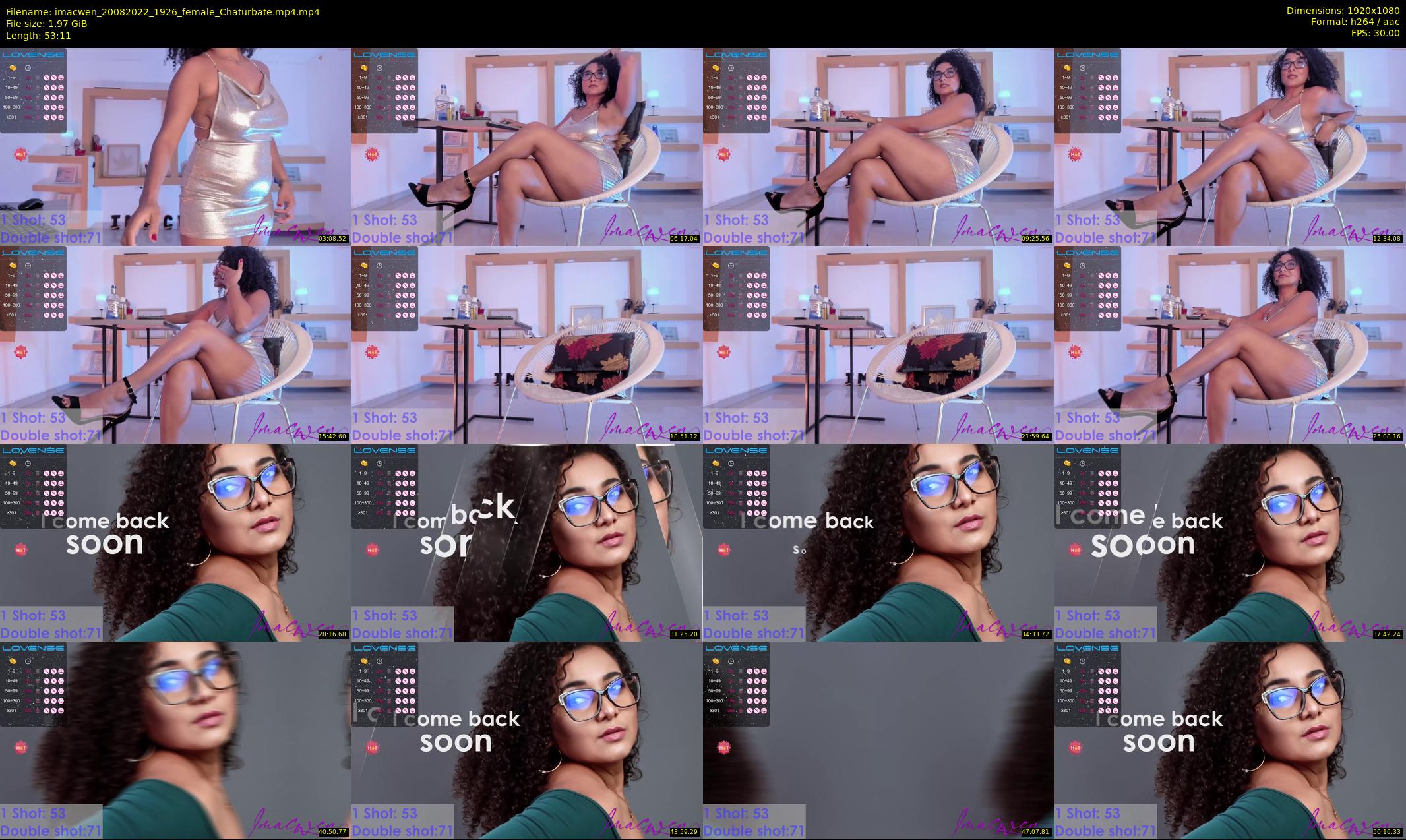 imacwen — 54 minute Chaturbate female cam show recording, 1080p, Aug 20, 2022