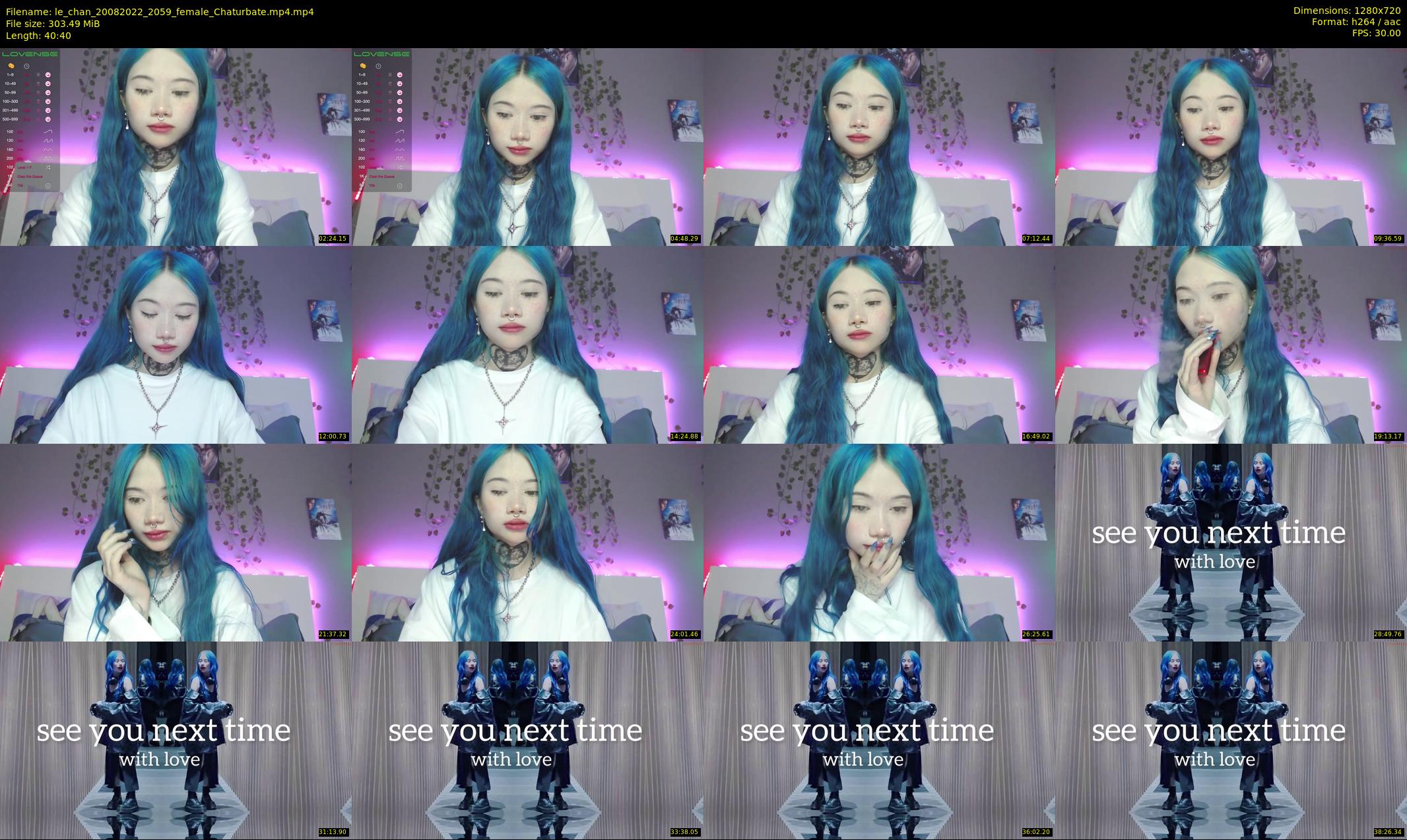 le_chan — 41 minute Chaturbate female cam show recording, 720p, Aug 20, 2022