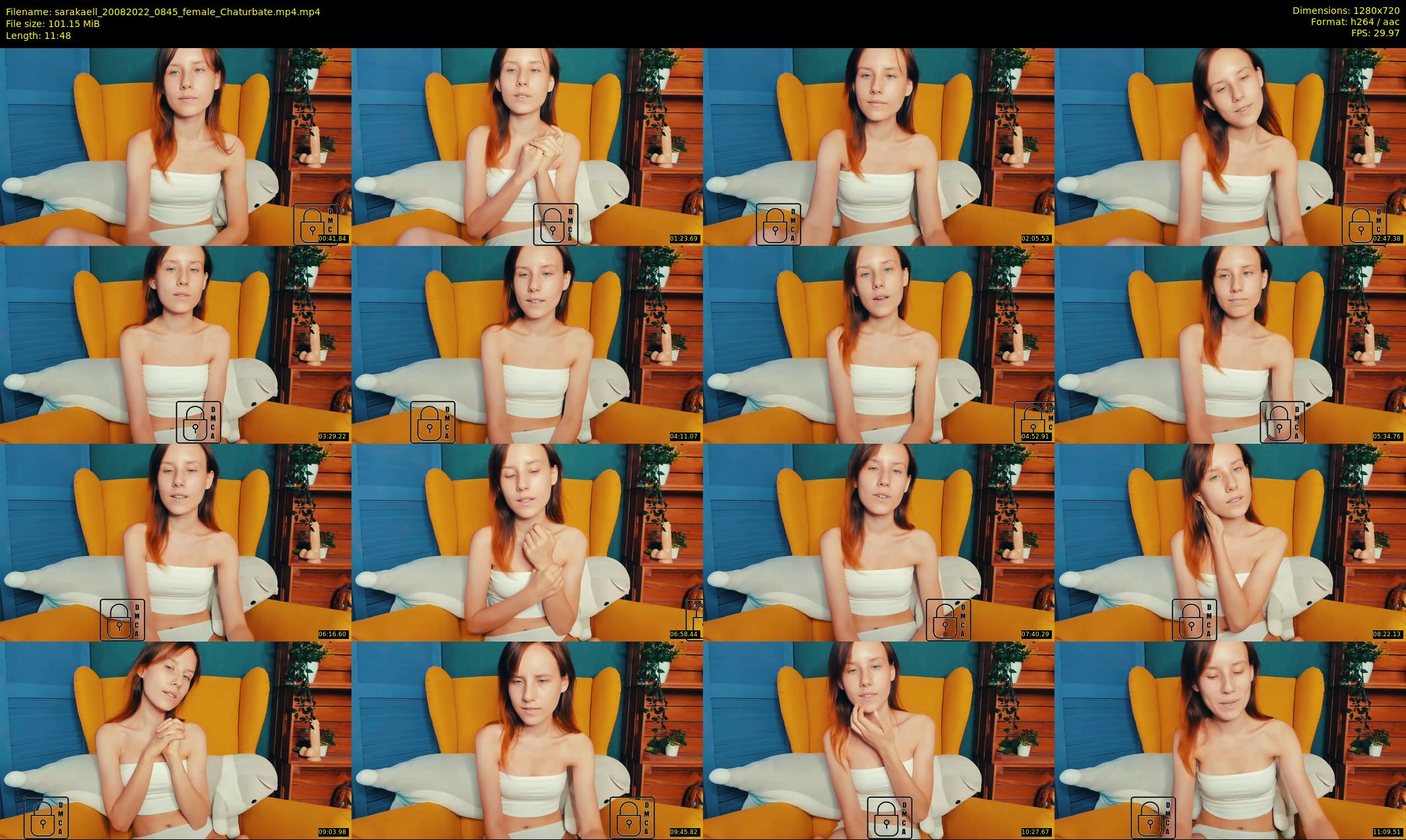 sarakaell — 12 minute Chaturbate female cam show recording, 720p, Aug 20, 2022