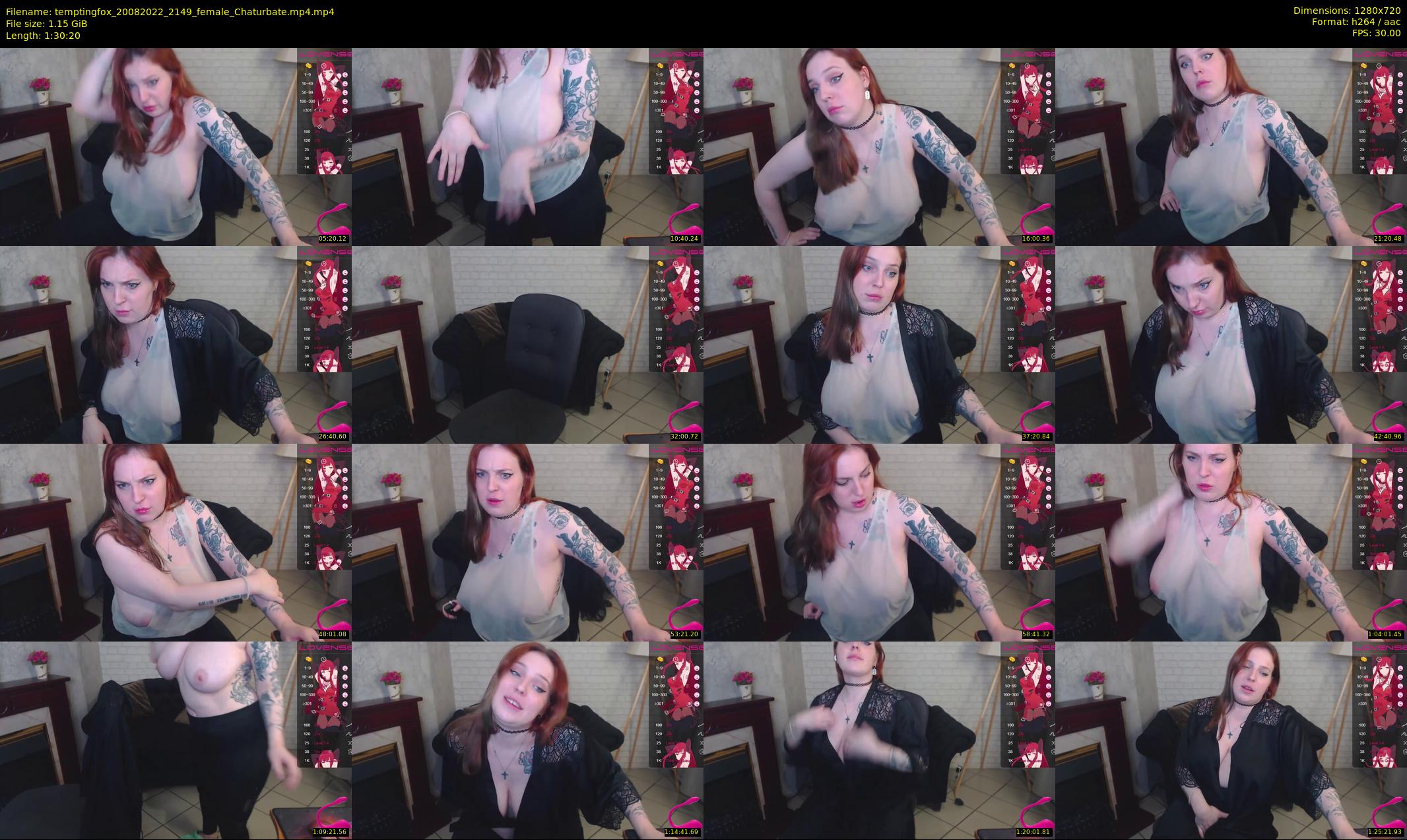 temptingfox — 91 minute Chaturbate female cam show recording, 720p, Aug 20, 2022