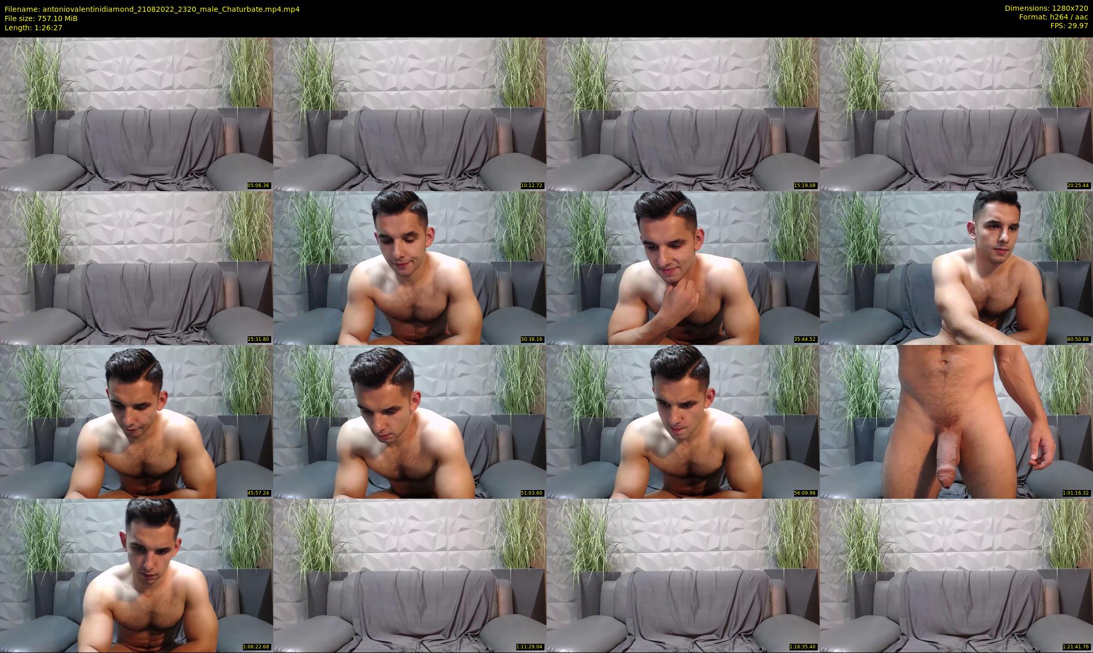 antoniovalentinidiamond — 87 minute Chaturbate male cam show recording, 720p, Aug 21, 2022