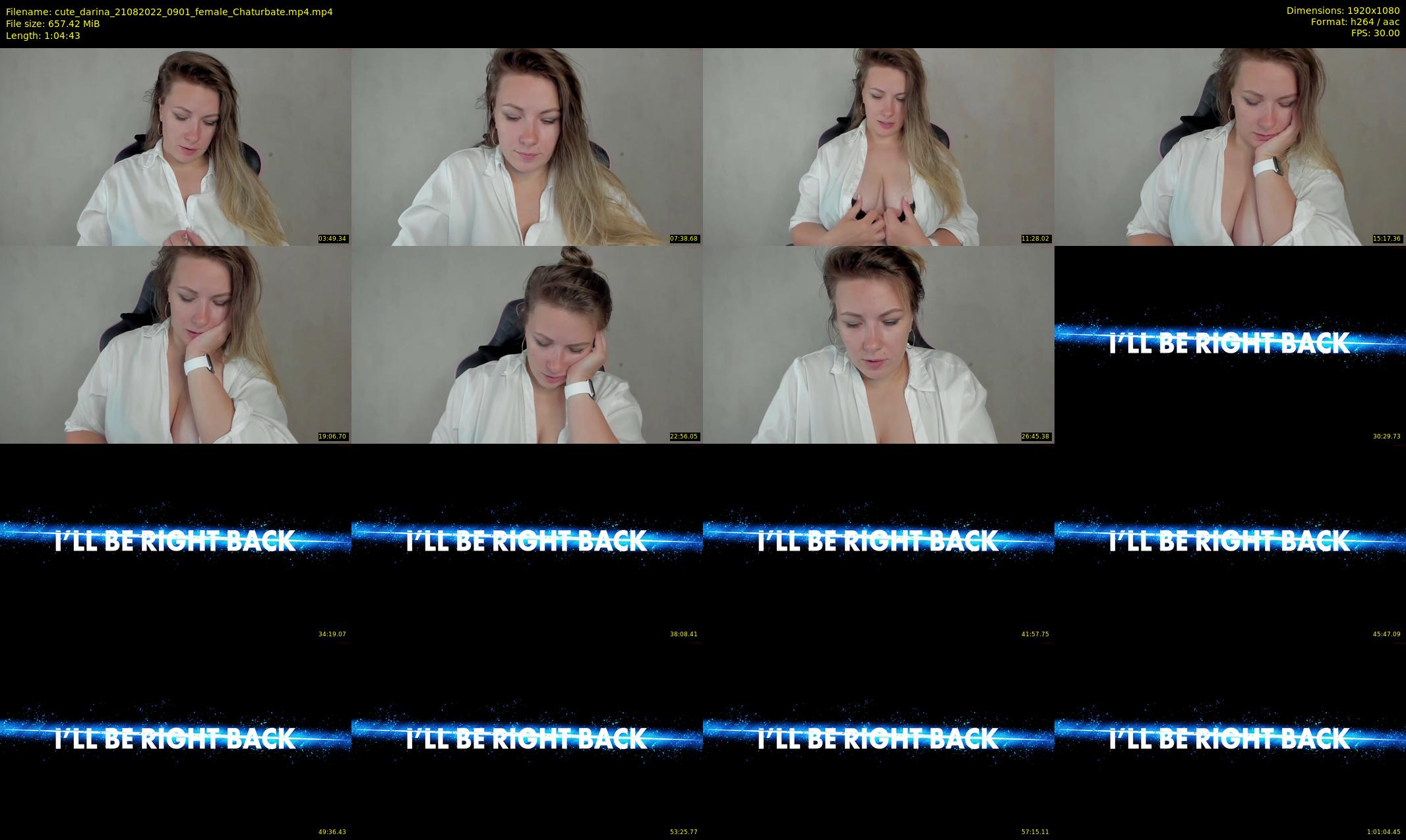 cute_darina — 65 minute Chaturbate female cam show recording, 1080p, Aug 21, 2022