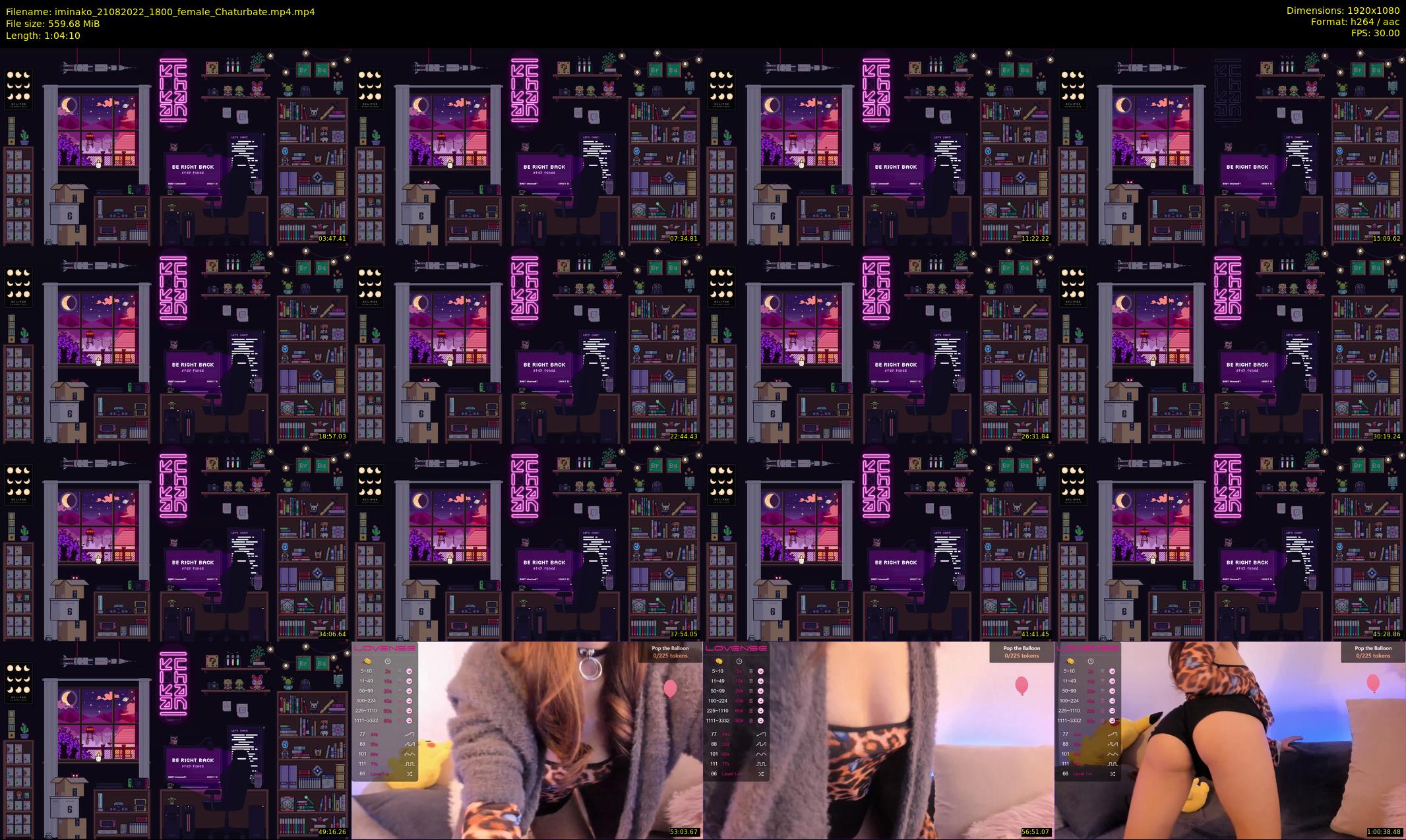 iminako — 65 minute Chaturbate female cam show recording, 1080p, Aug 21, 2022