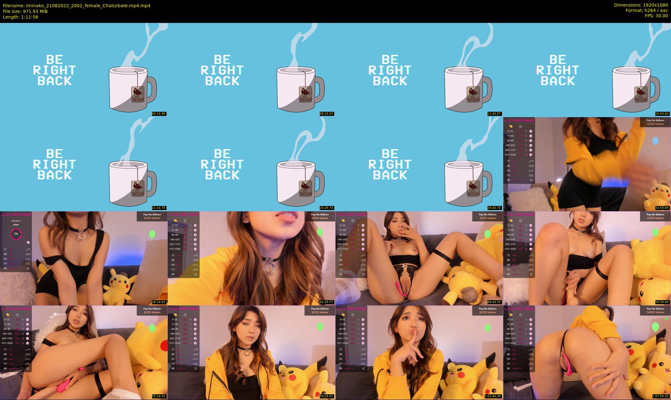 iminako — 72 minute Chaturbate female cam show recording, 1080p, Aug 21, 2022
