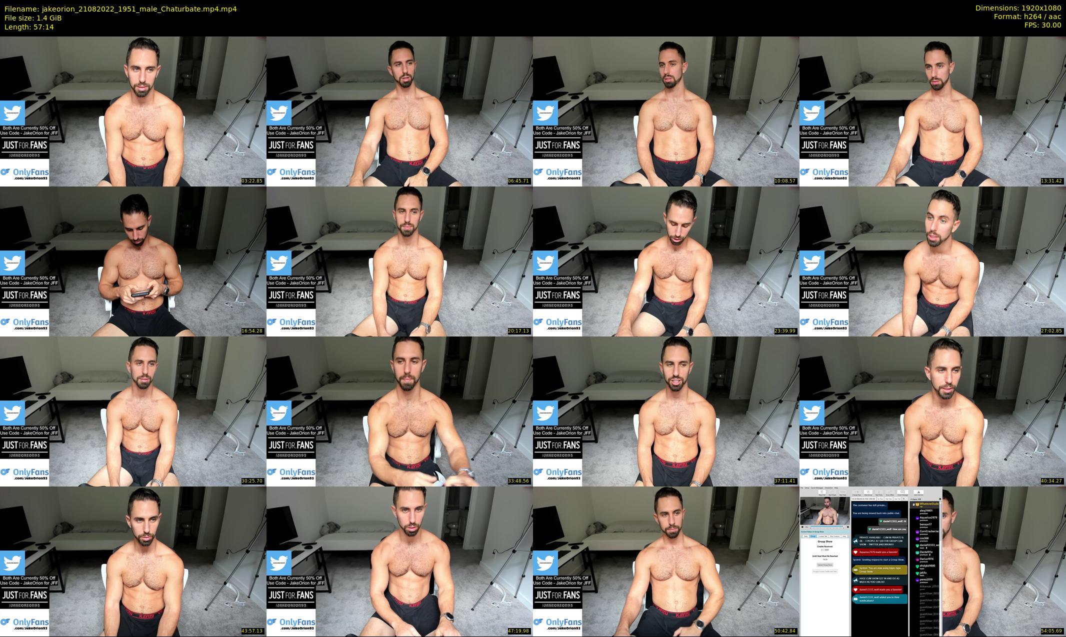 jakeorion — 58 minute Chaturbate male cam show recording, 1080p, Aug 21, 2022