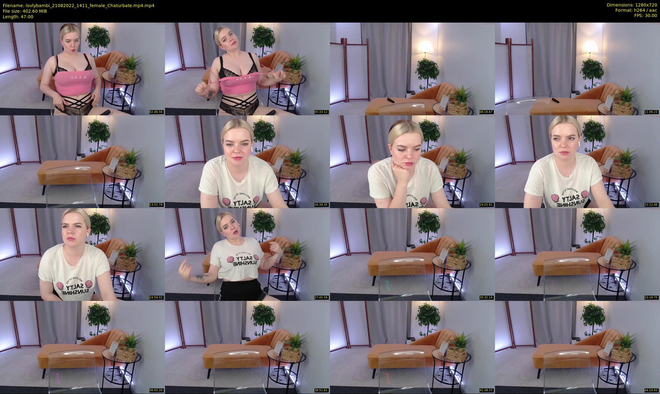 lovlybambi — 47 minute Chaturbate female cam show recording, 720p, Aug 21, 2022