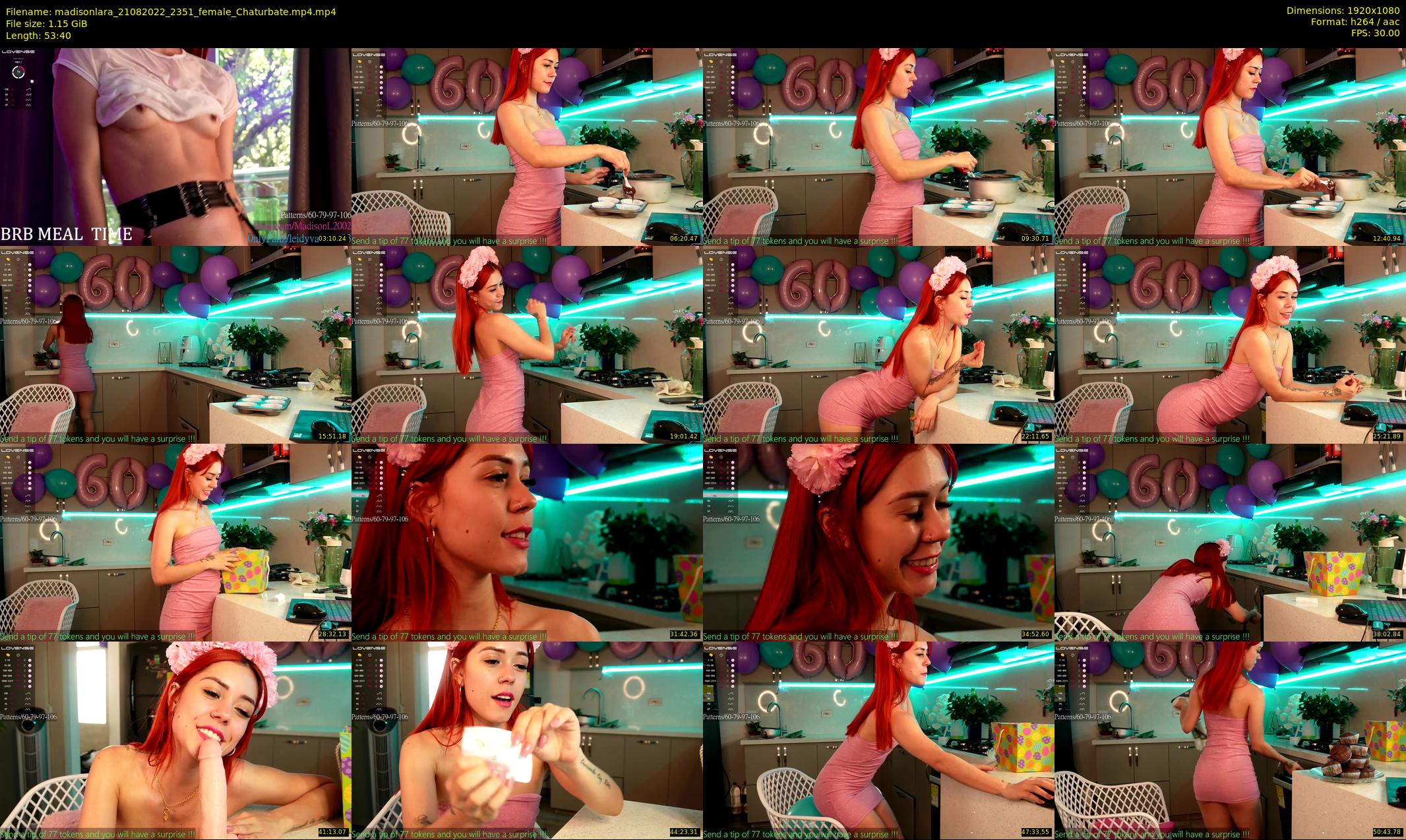madisonlara — 54 minute Chaturbate female cam show recording, 1080p, Aug 21, 2022