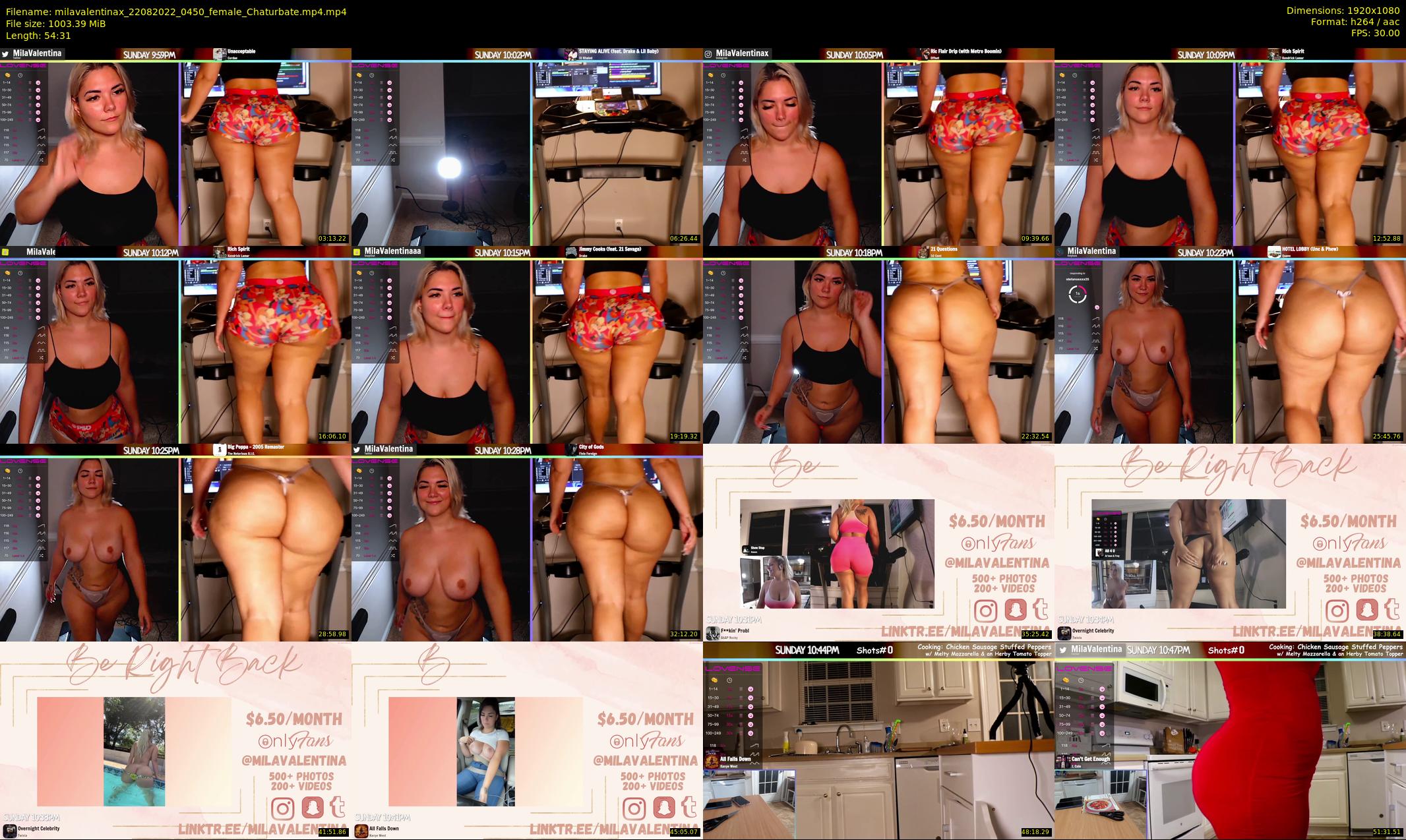 milavalentinax — 55 minute Chaturbate female cam show recording, 1080p, Aug 22, 2022