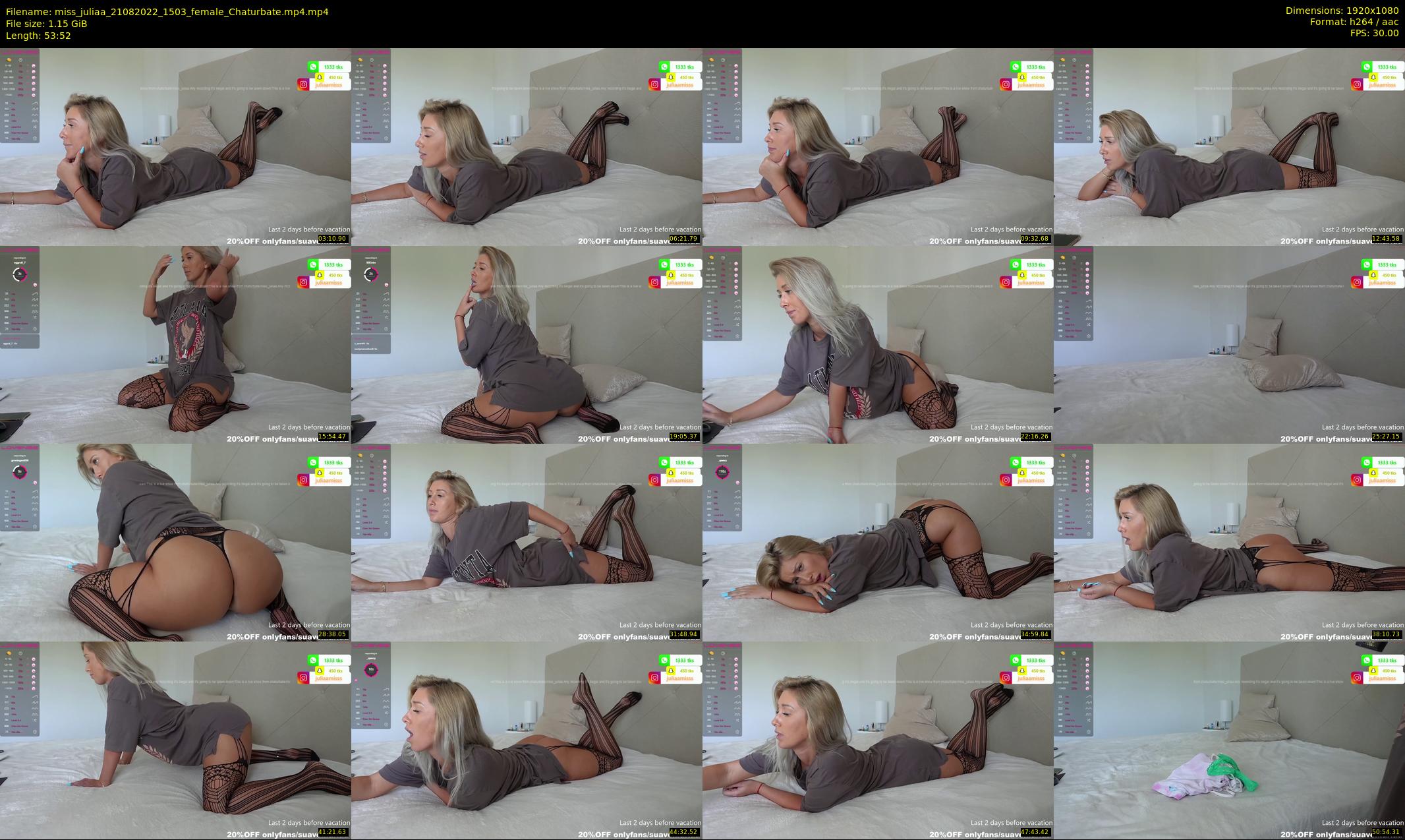miss_juliaa — 54 minute Chaturbate female cam show recording, 1080p, Aug 21, 2022