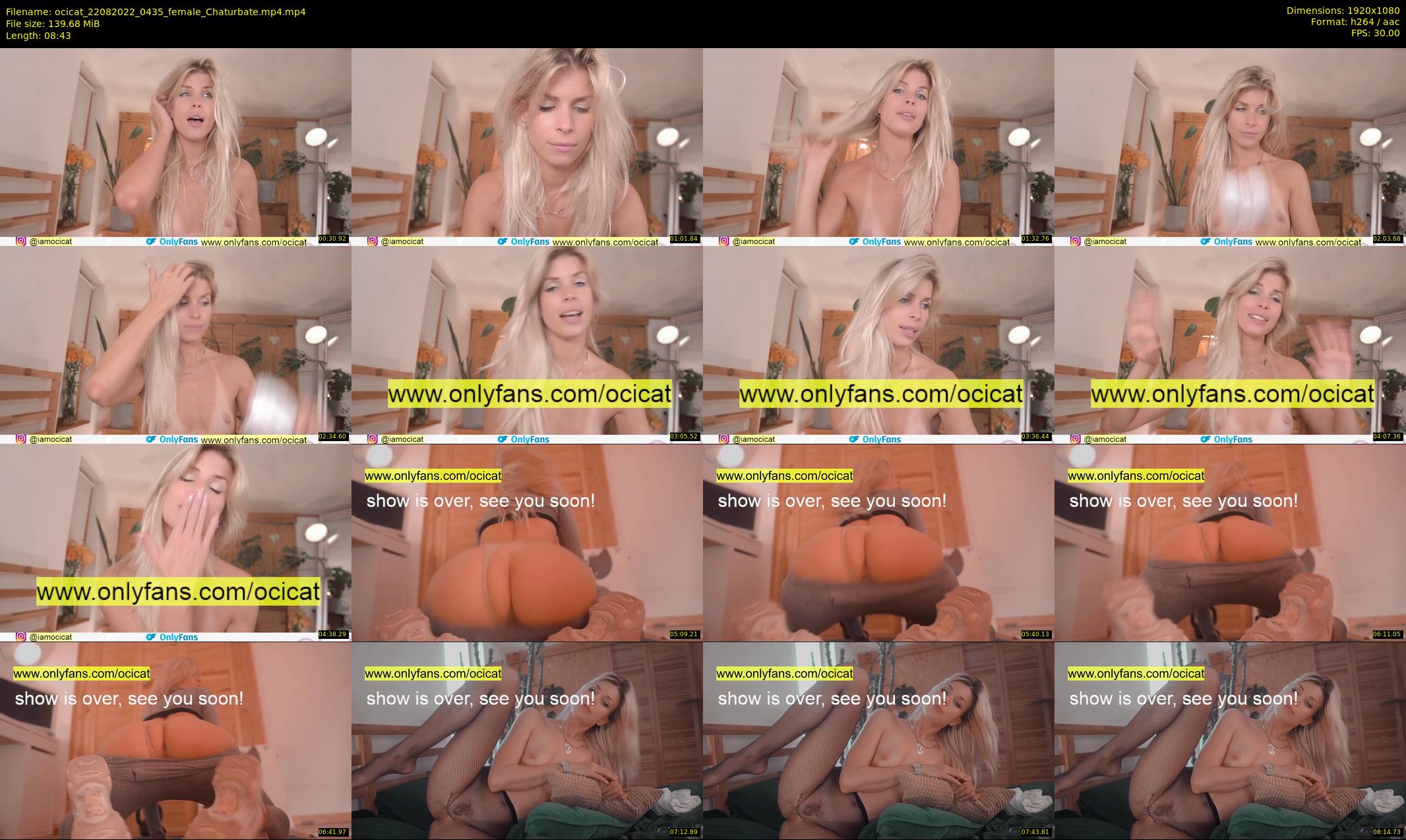 ocicat — 9 minute Chaturbate female cam show recording, 1080p, Aug 22, 2022