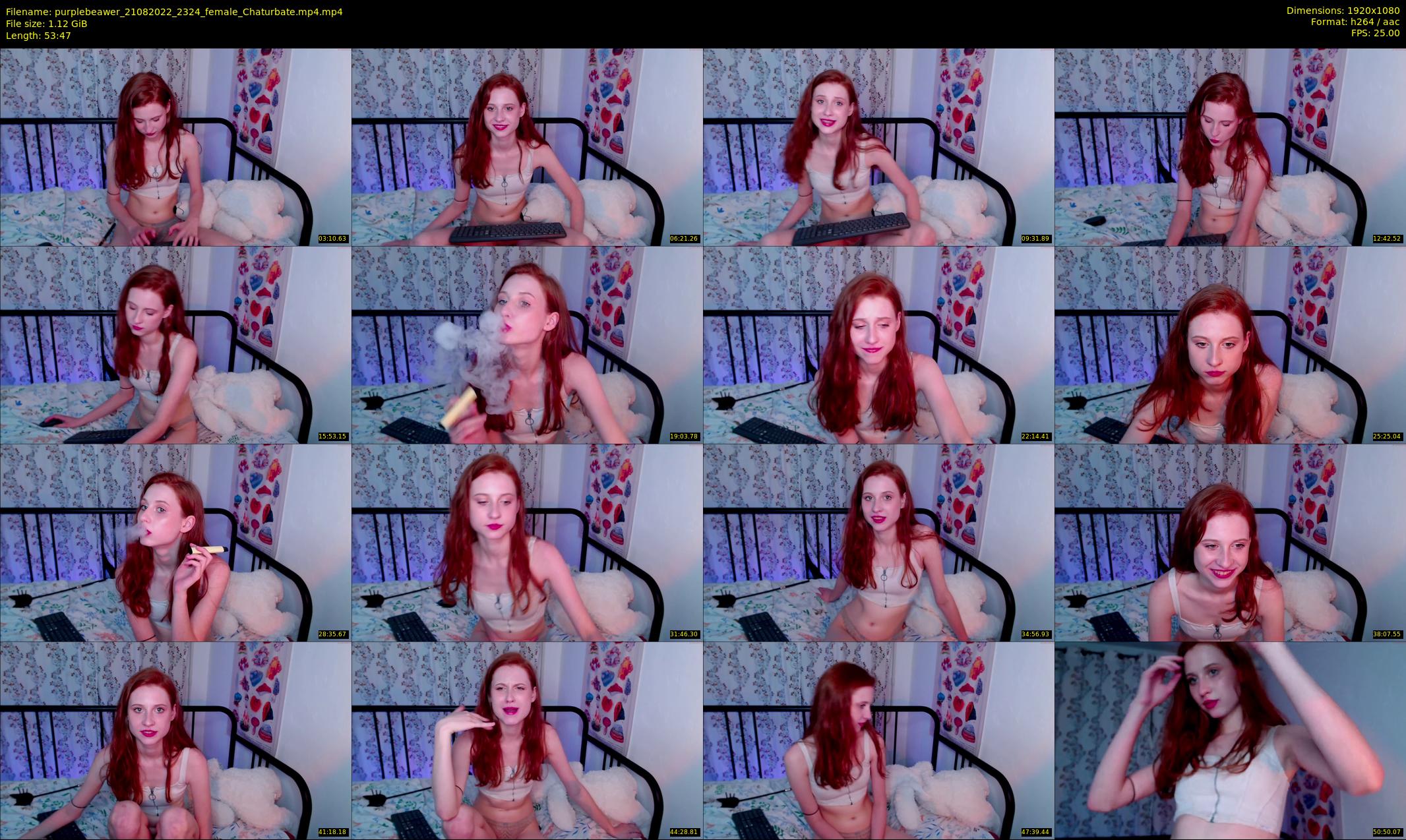 purplebeawer — 54 minute Chaturbate female cam show recording, 1080p, Aug 21, 2022