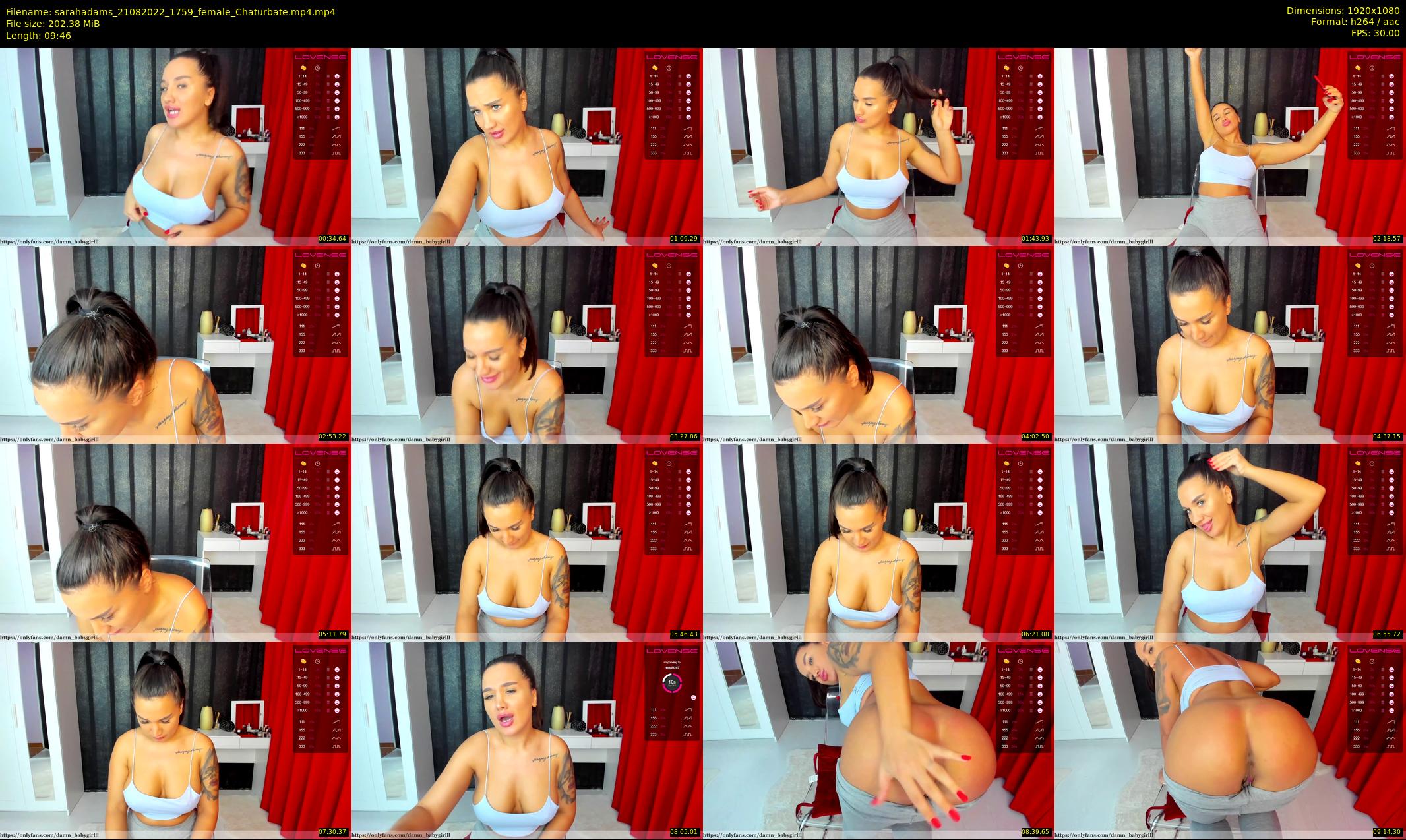 sarahadams — 10 minute Chaturbate female cam show recording, 1080p, Aug 21, 2022