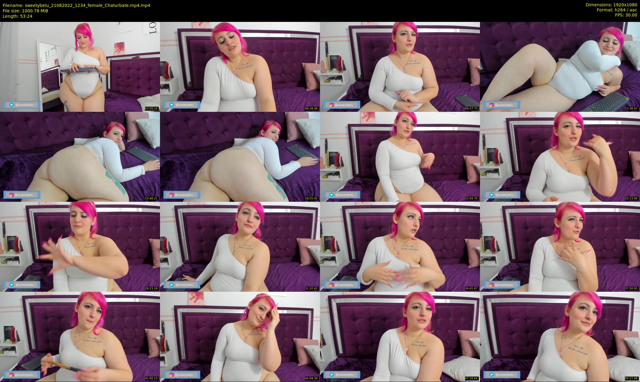 sweetybelu — 54 minute Chaturbate female cam show recording, 1080p, Aug 21, 2022