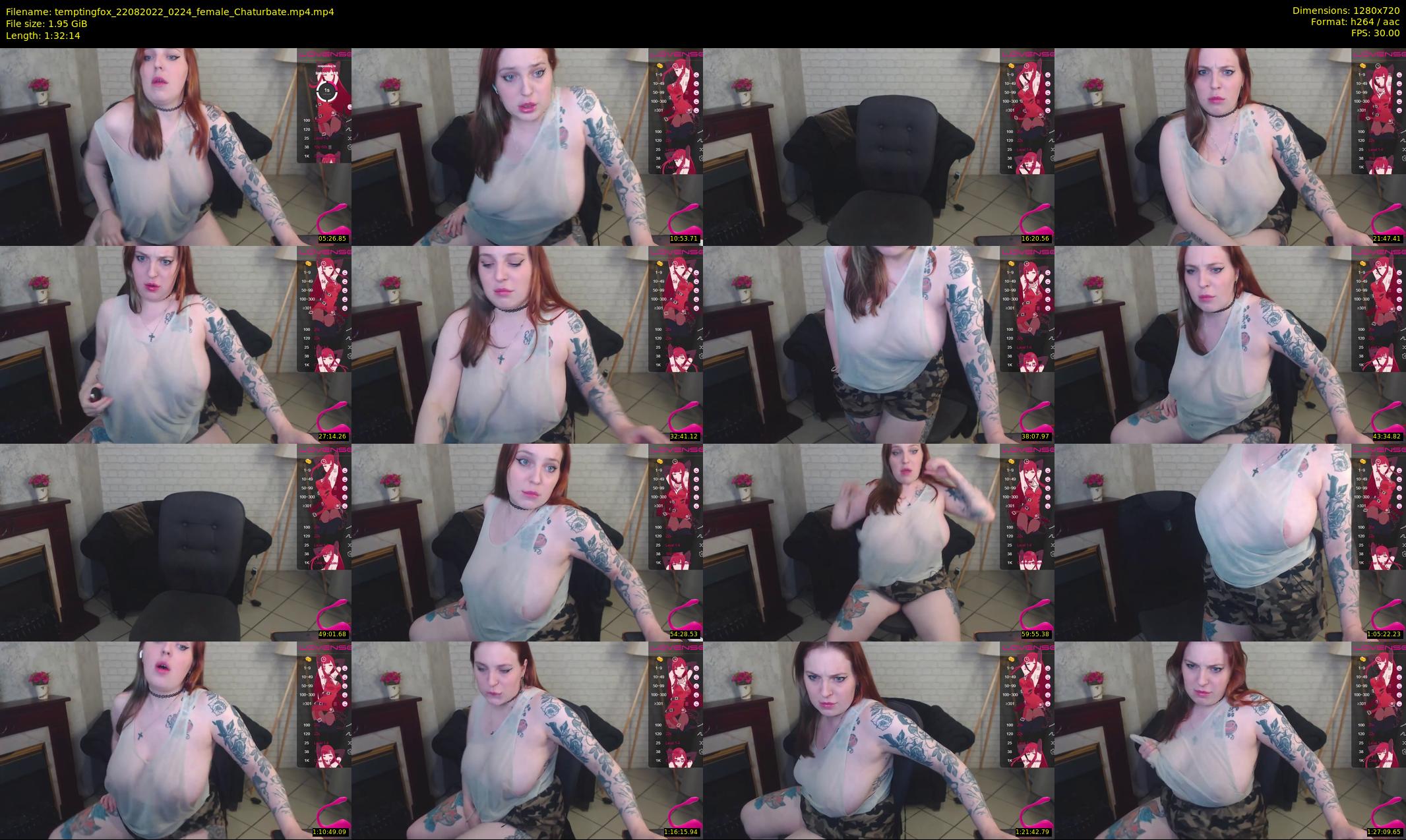 temptingfox — 93 minute Chaturbate female cam show recording, 720p, Aug 22, 2022