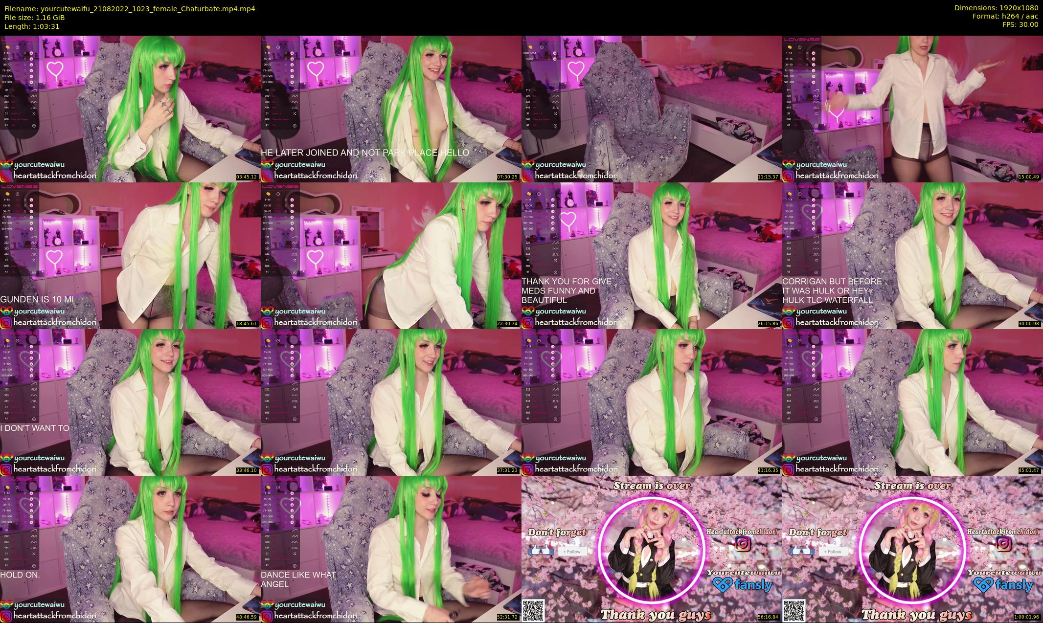 yourcutewaifu — 64 minute Chaturbate female cam show recording, 1080p, Aug 21, 2022