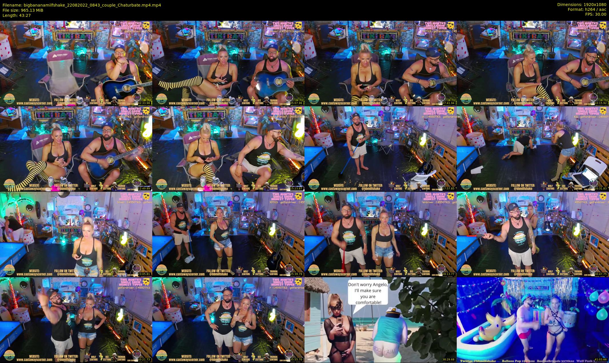 bigbananamilfshake — 44 minute Chaturbate couple cam show recording, 1080p, Aug 22, 2022