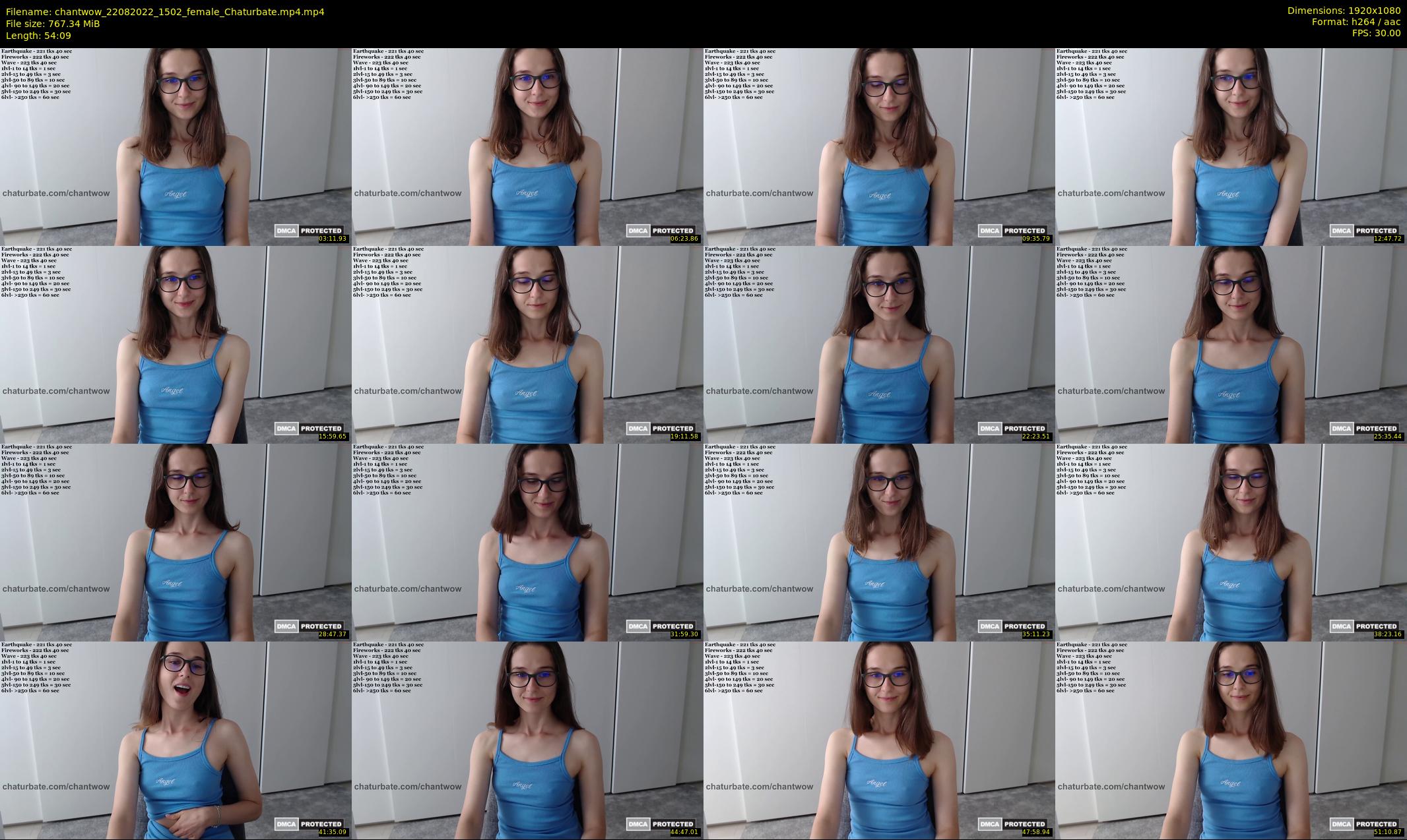 chantwow — 55 minute Chaturbate female cam show recording, 1080p, Aug 22, 2022
