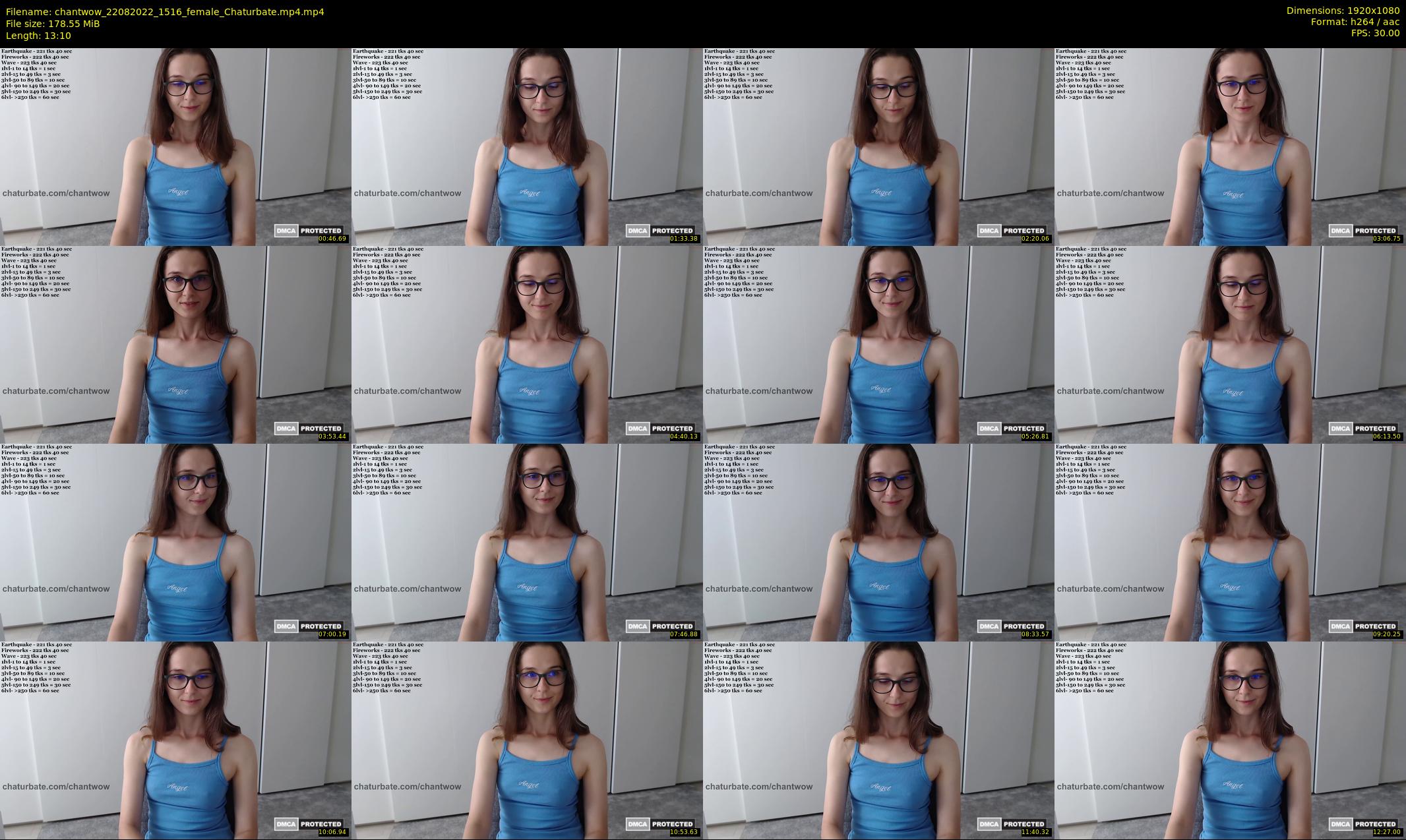 chantwow — 14 minute Chaturbate female cam show recording, 1080p, Aug 22, 2022