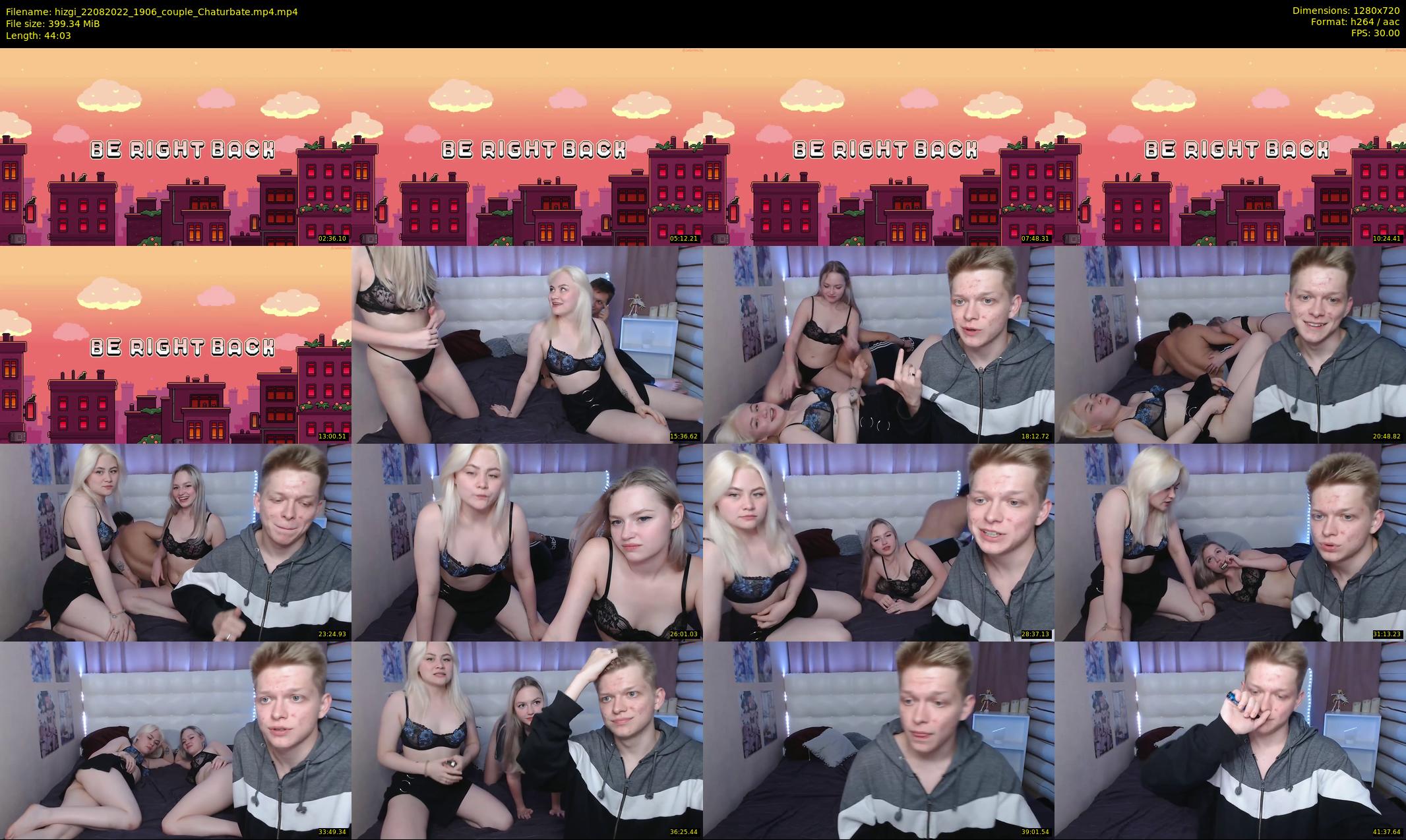 hizgi — 45 minute Chaturbate couple cam show recording, 720p, Aug 22, 2022