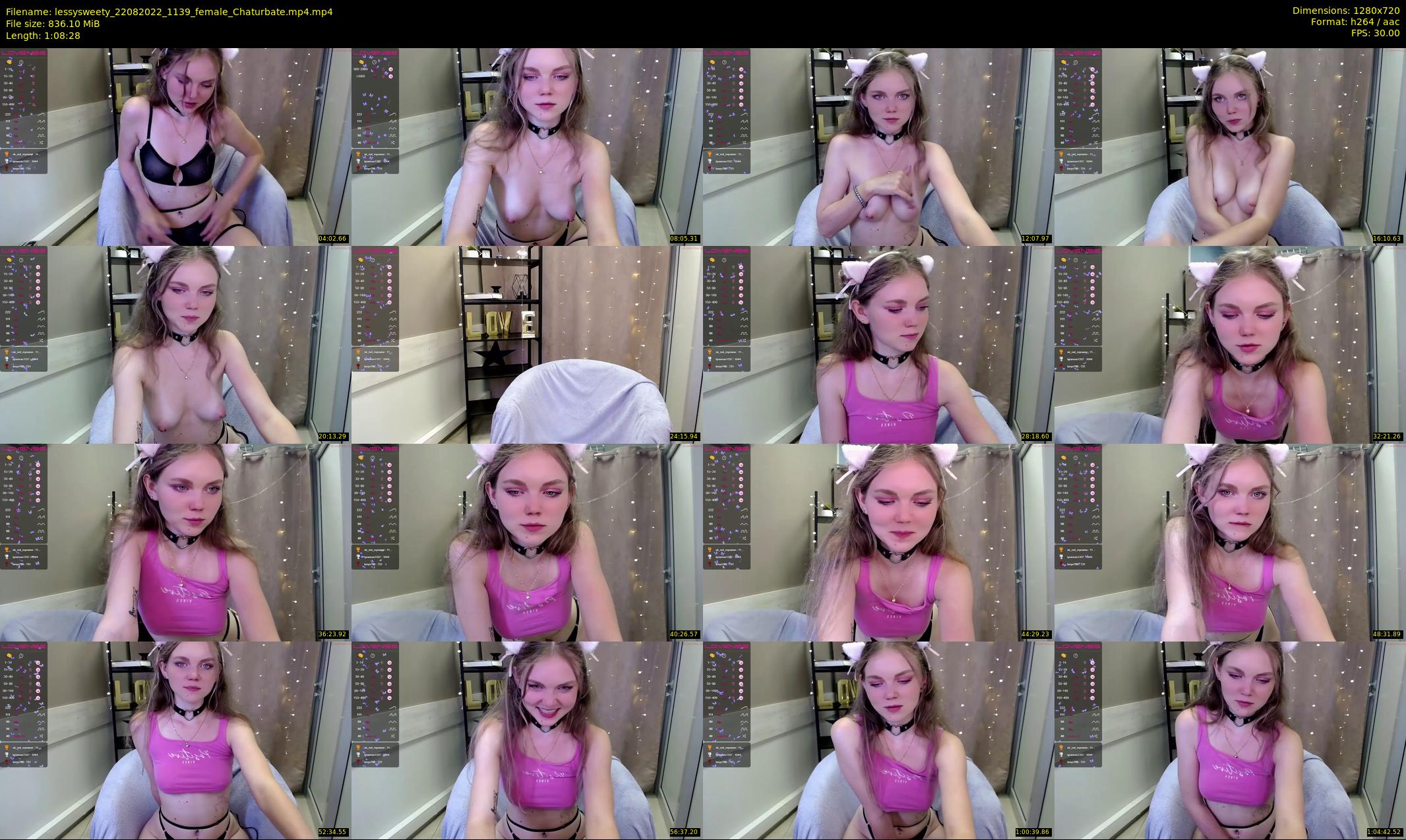 lessysweety — 69 minute Chaturbate female cam show recording, 720p, Aug 22, 2022