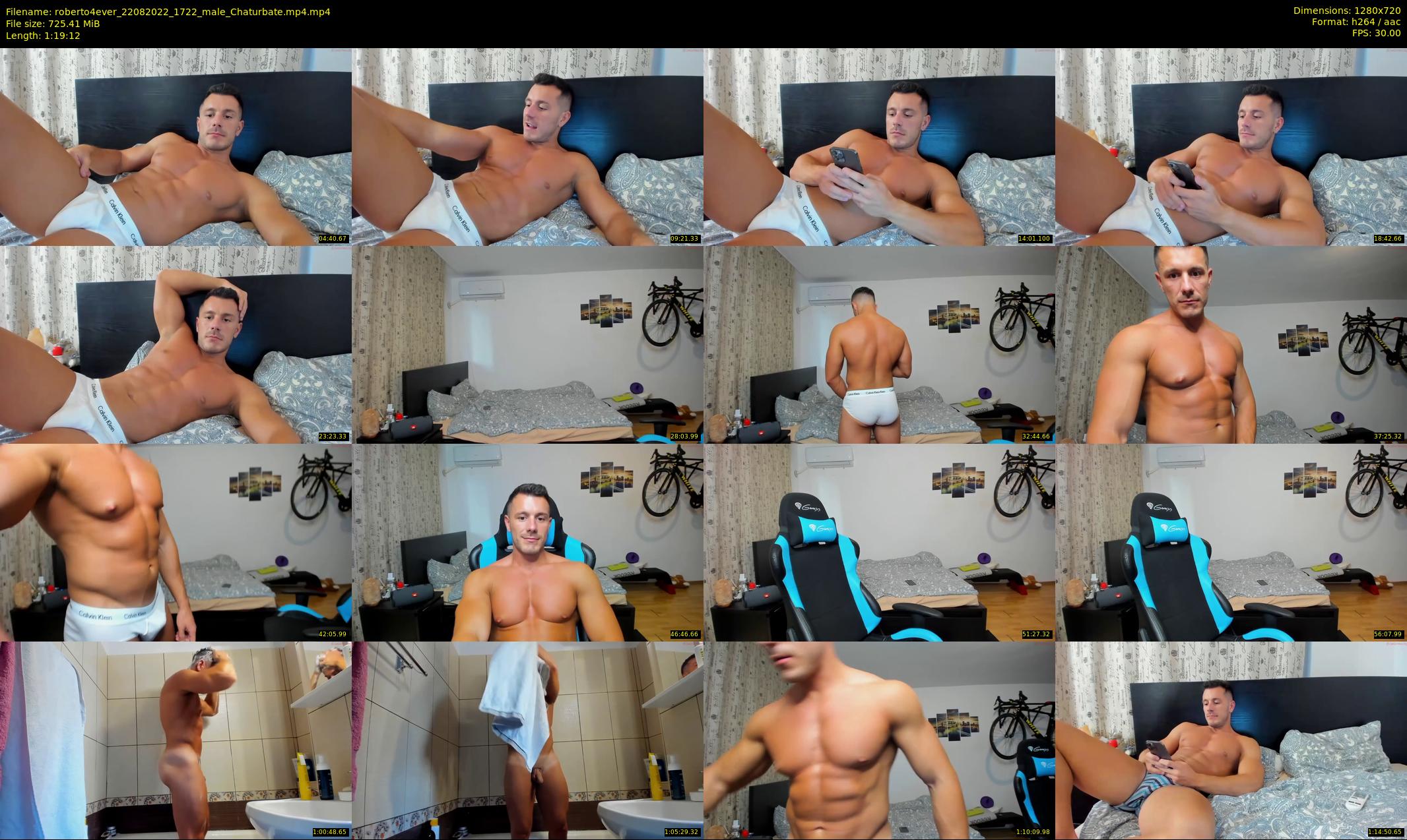roberto4ever — 80 minute Chaturbate male cam show recording, 720p, Aug 22, 2022