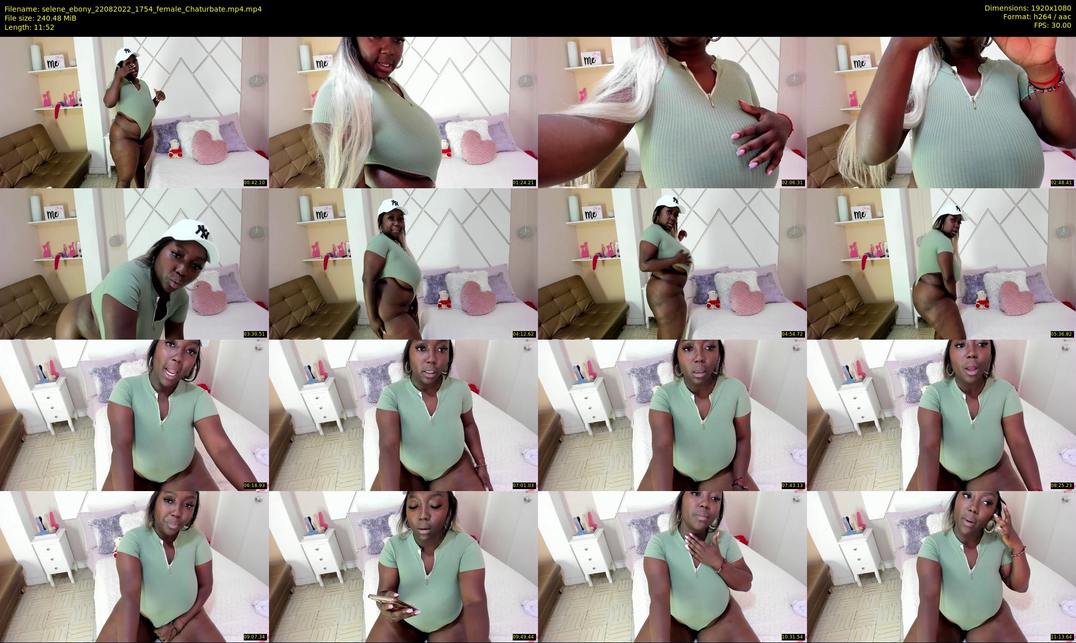 selene_ebony — 12 minute Chaturbate female cam show recording, 1080p, Aug 22, 2022