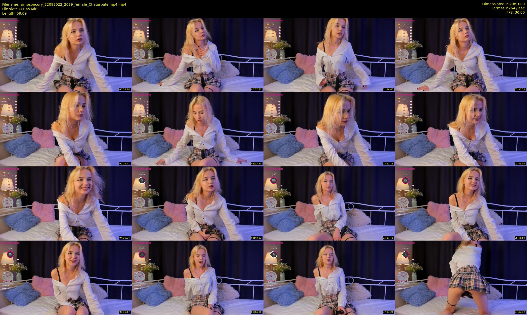 simpsoncory — 9 minute Chaturbate female cam show recording, 1080p, Aug 22, 2022