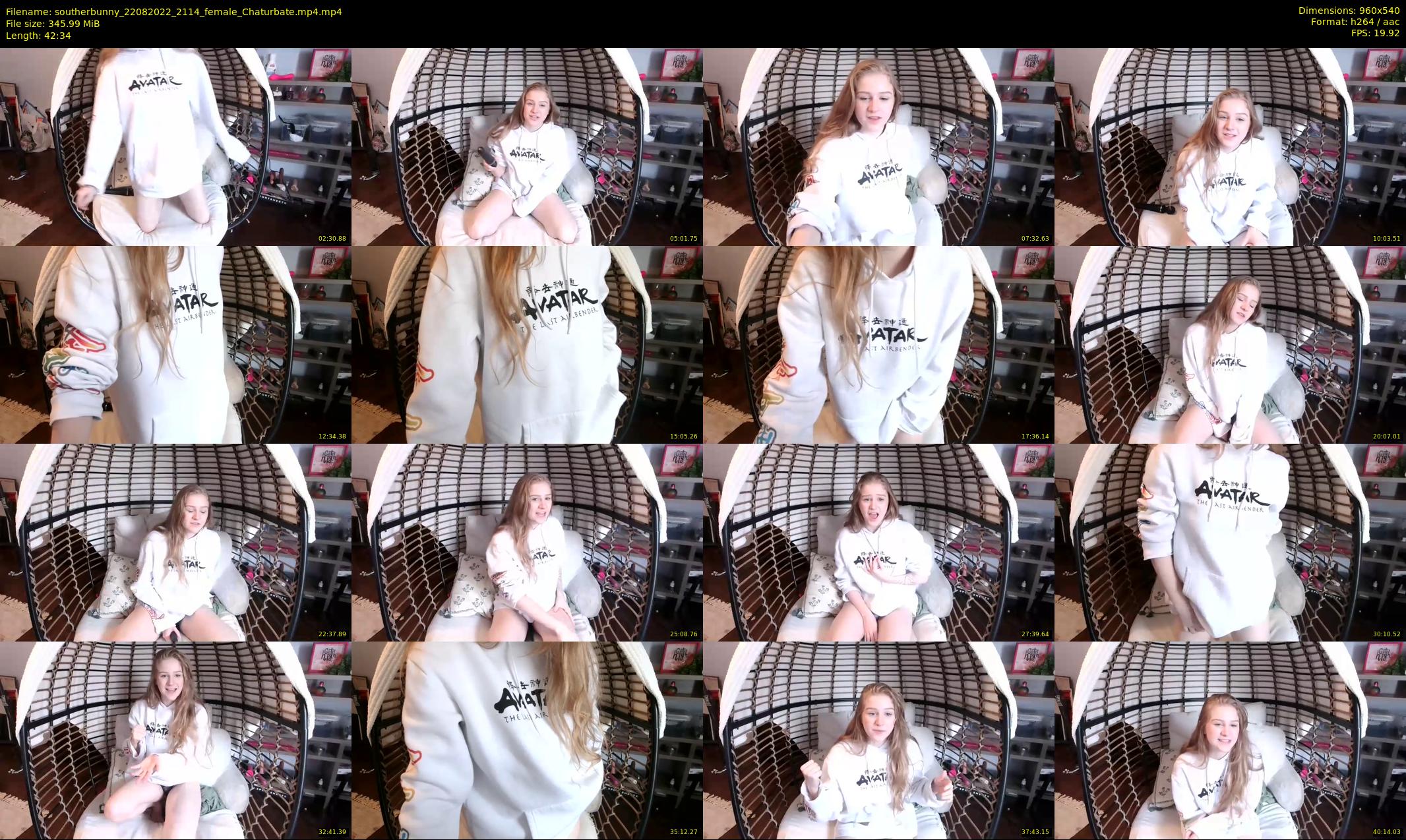 southerbunny — 43 minute Chaturbate female cam show recording, 480p, Aug 22, 2022