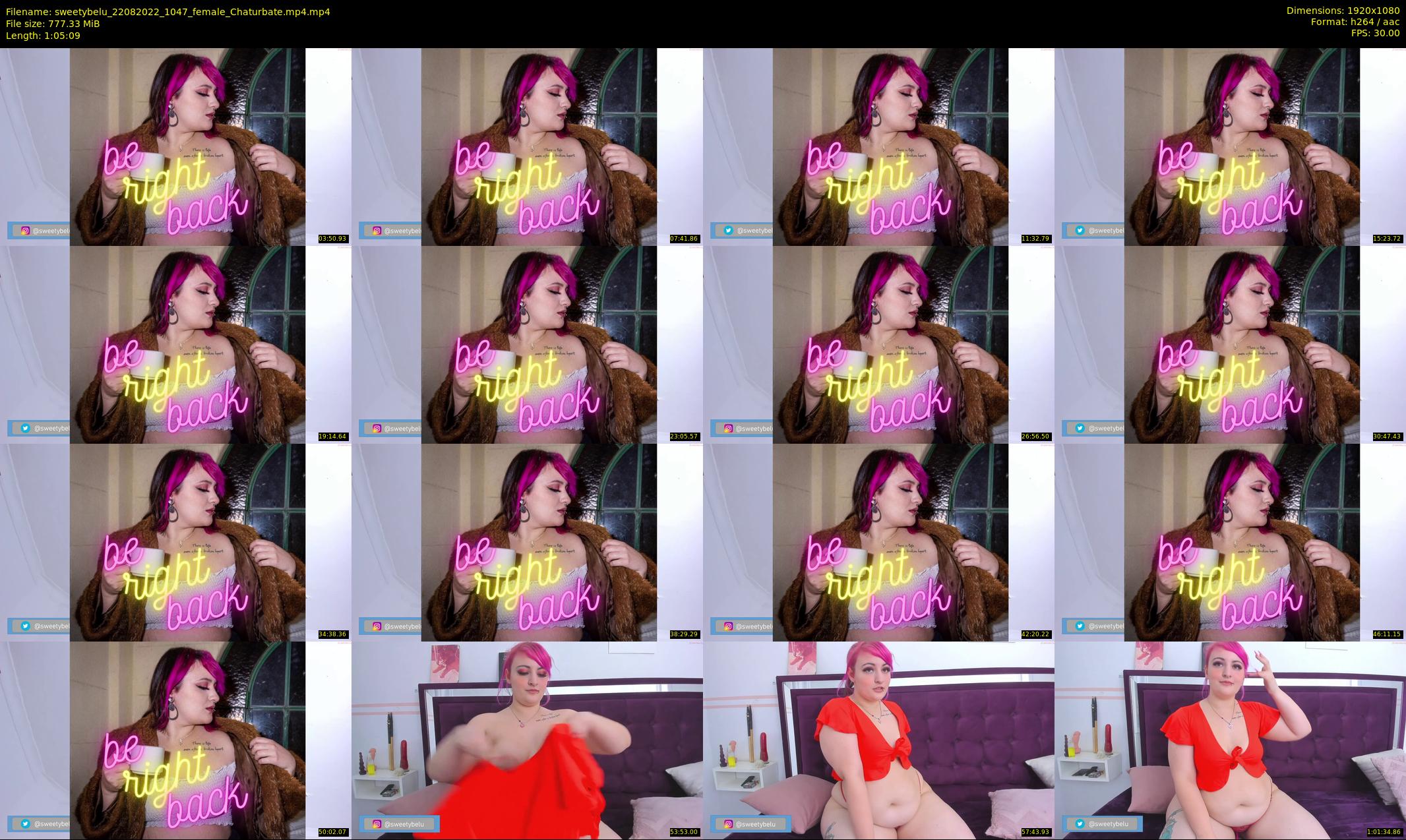 sweetybelu — 66 minute Chaturbate female cam show recording, 1080p, Aug 22, 2022