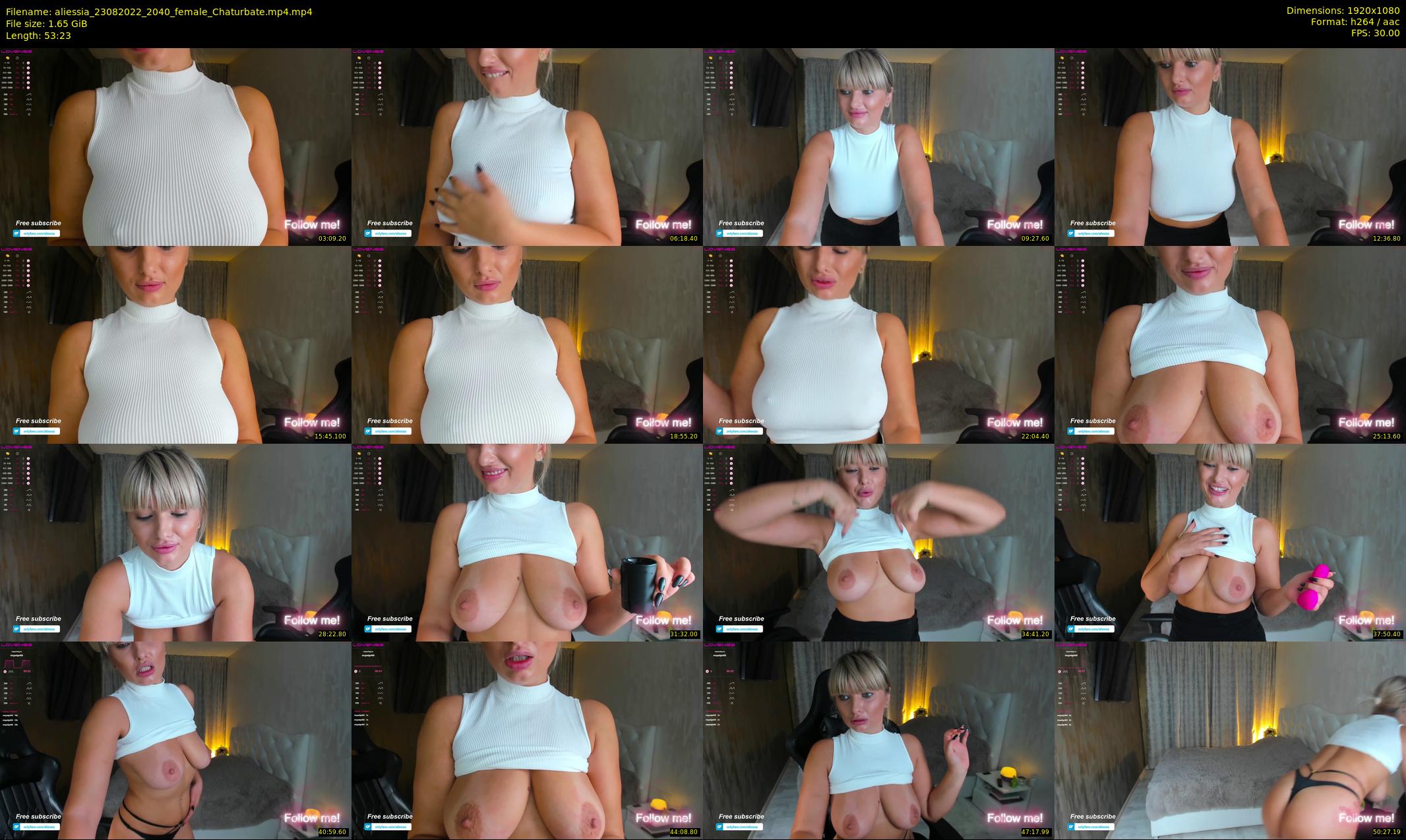 aliessia — 54 minute Chaturbate female cam show recording, 1080p, Aug 23, 2022